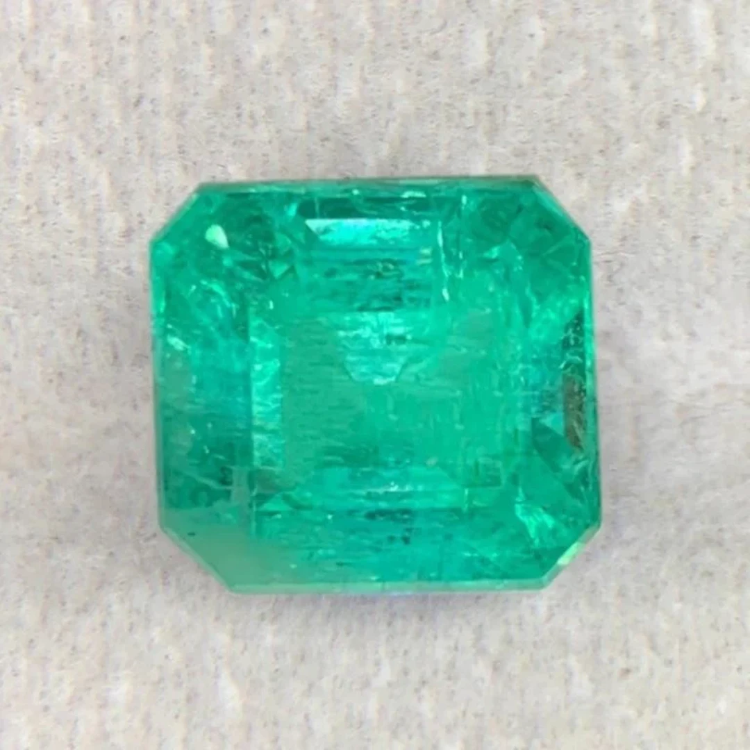 Natural Asscher Blue Green Emerald