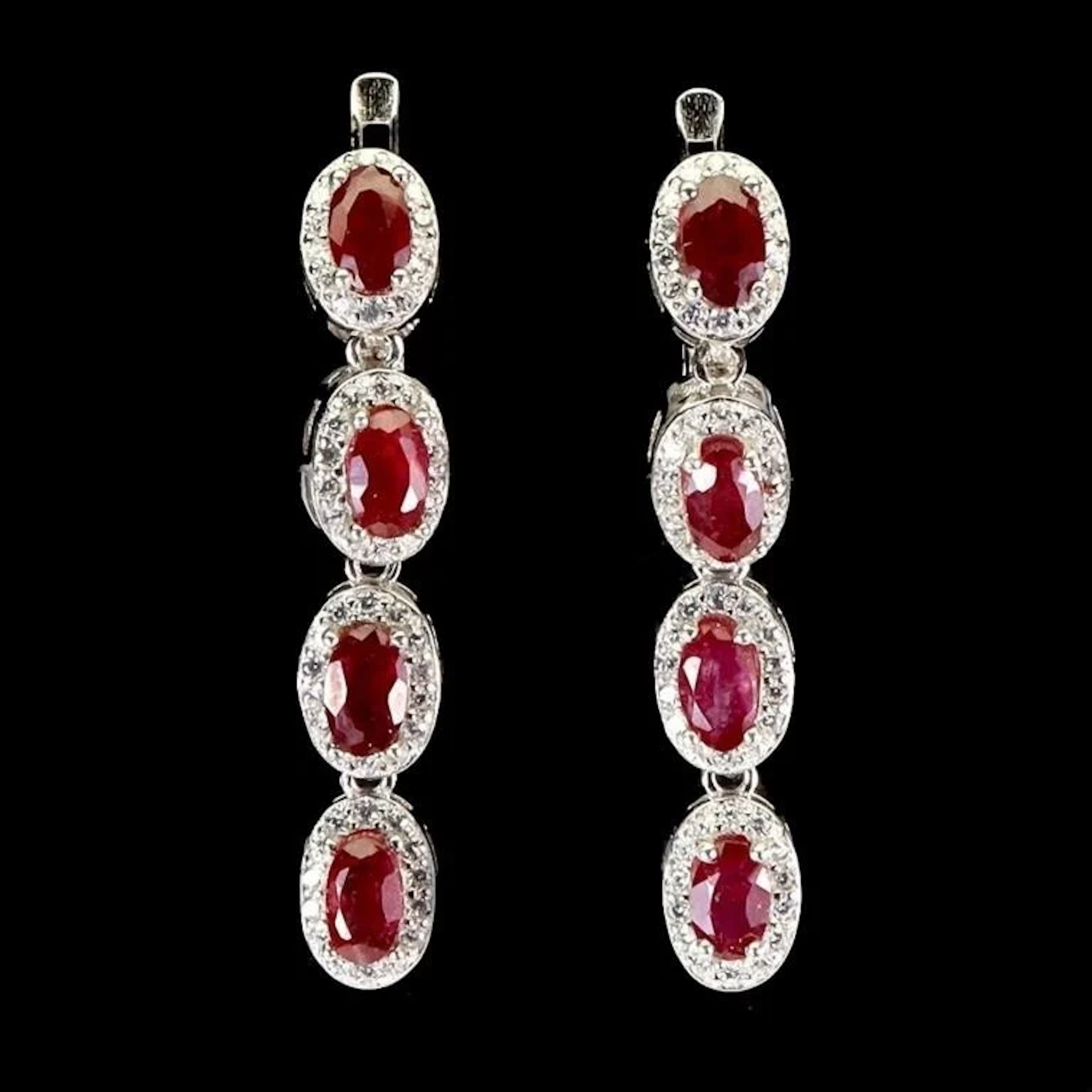 Natural Pigeon Blood Red Ruby Earrings