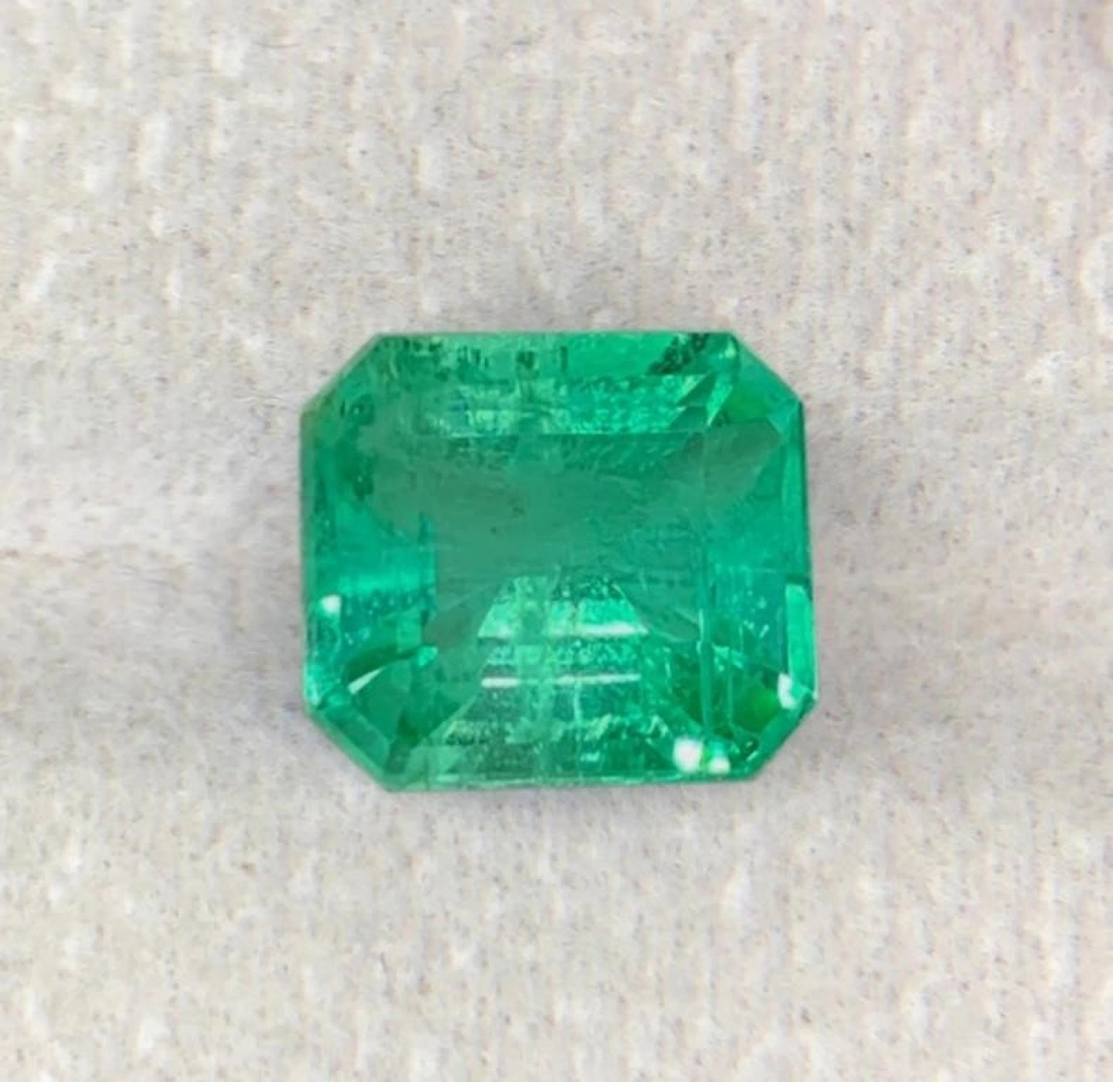 Natural Octagon Blue Green Emerald
