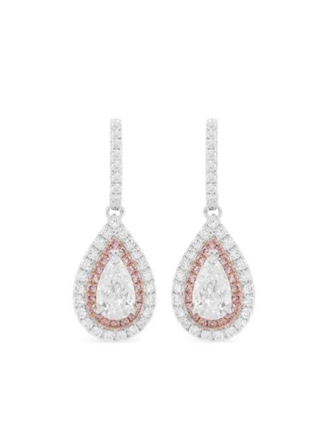 Gold & White Diamond 5.00 Cts Drop Earrings