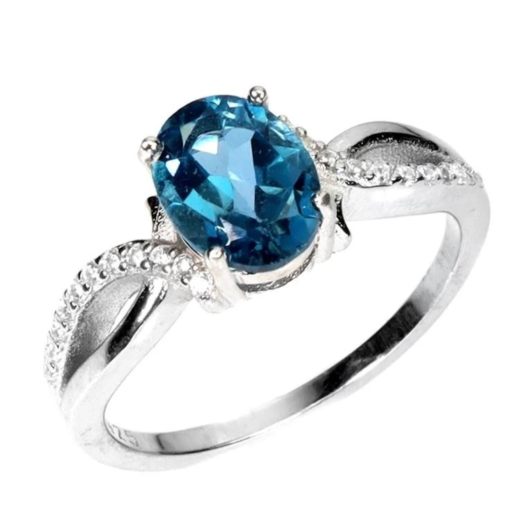 Natural London Blue Topaz Ring