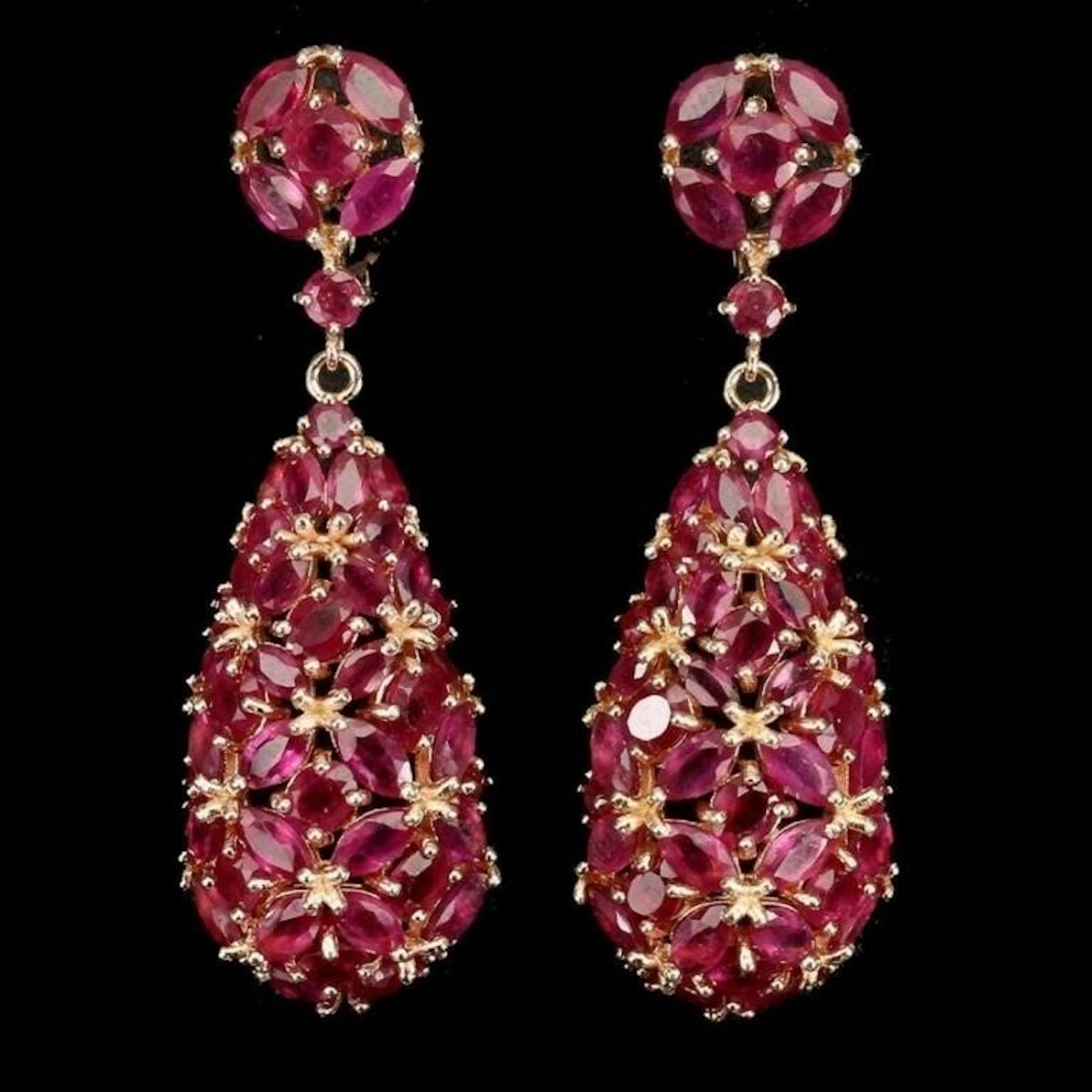 Natural Pigeon Blood Red Ruby Earrings