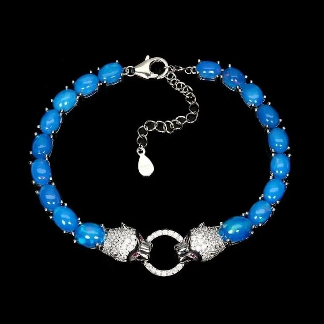 Natural Ethopian Blue Opal Bracelet
