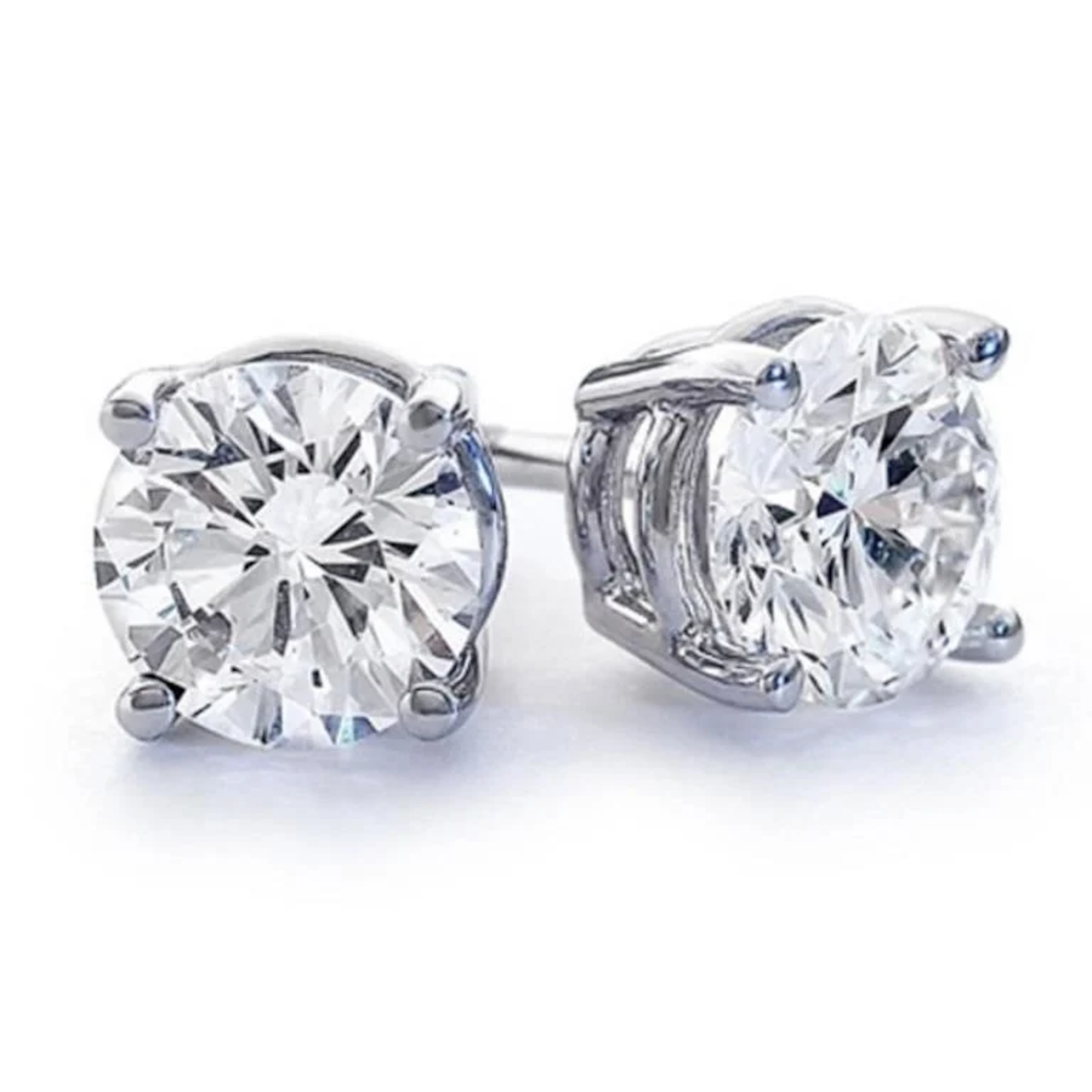 Gold & Brilliant White Diamond 4.10 Cts Earrings S