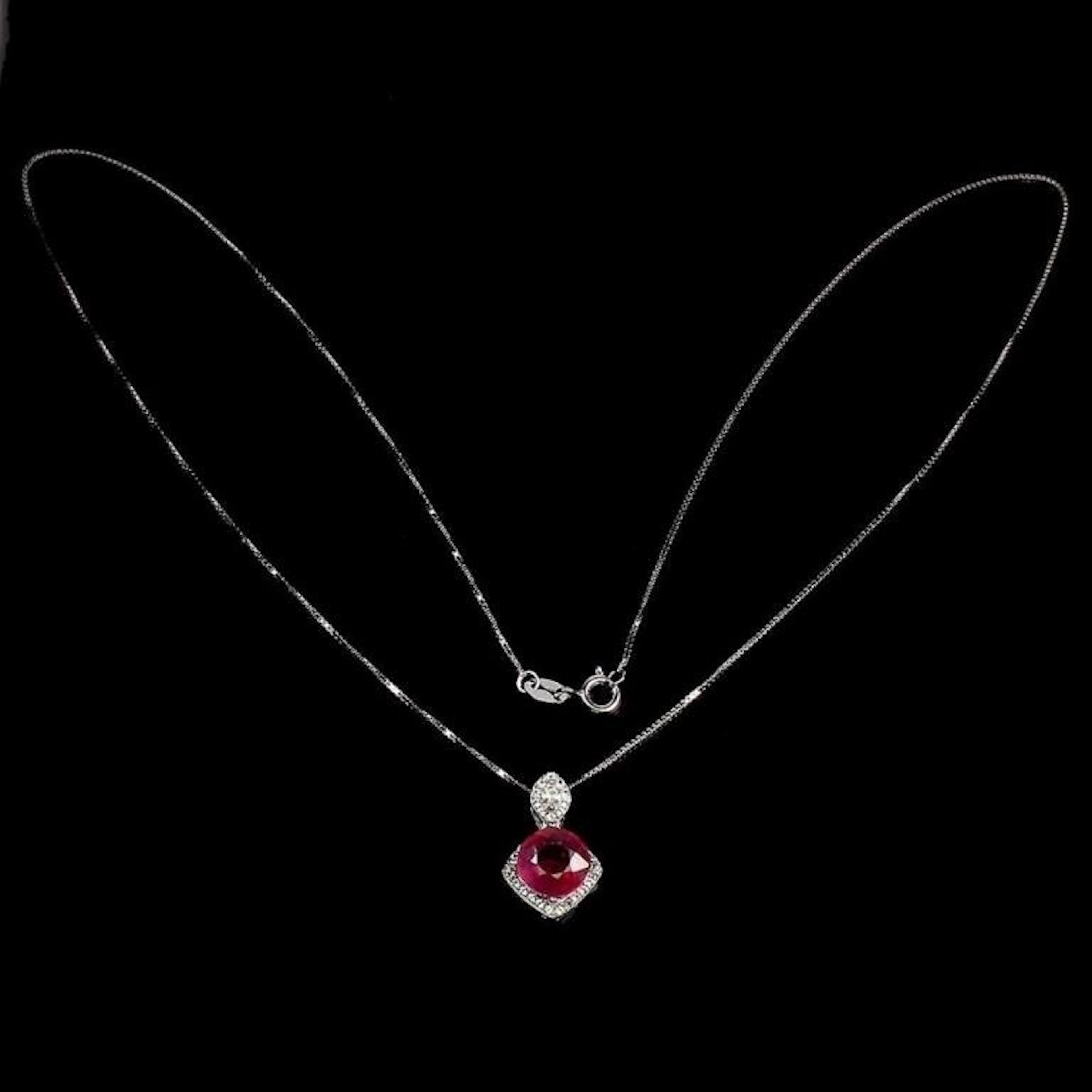 Natural Pigeon Blood Red Ruby Necklace