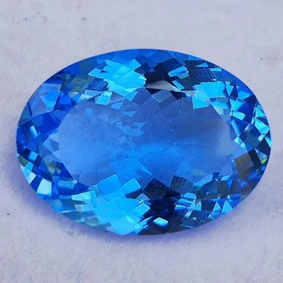 Natural Intense Swiss Blue Topaz {Flawless-VVS}
