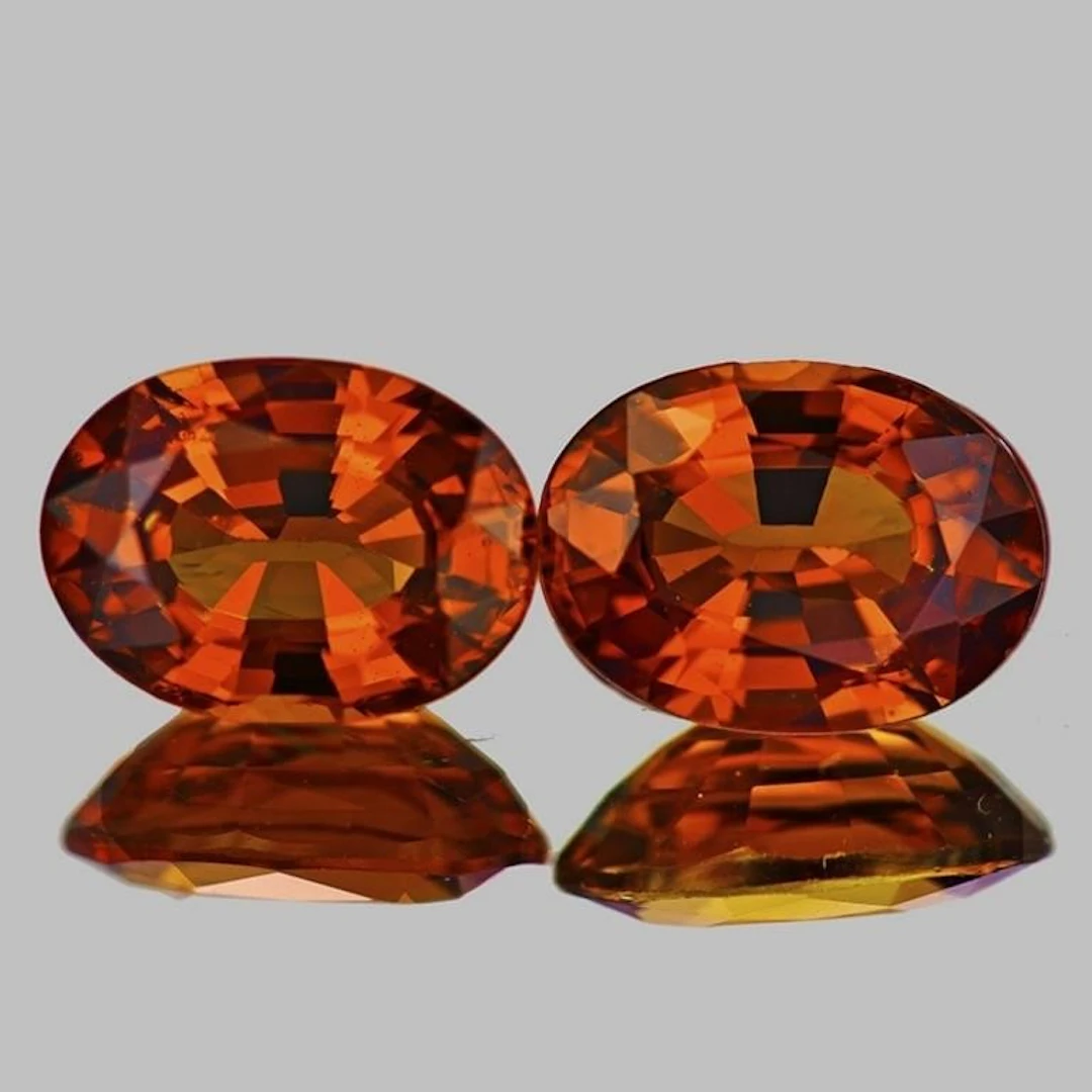 Natural Intense Orange Tourmaline Pair {Flawless-V
