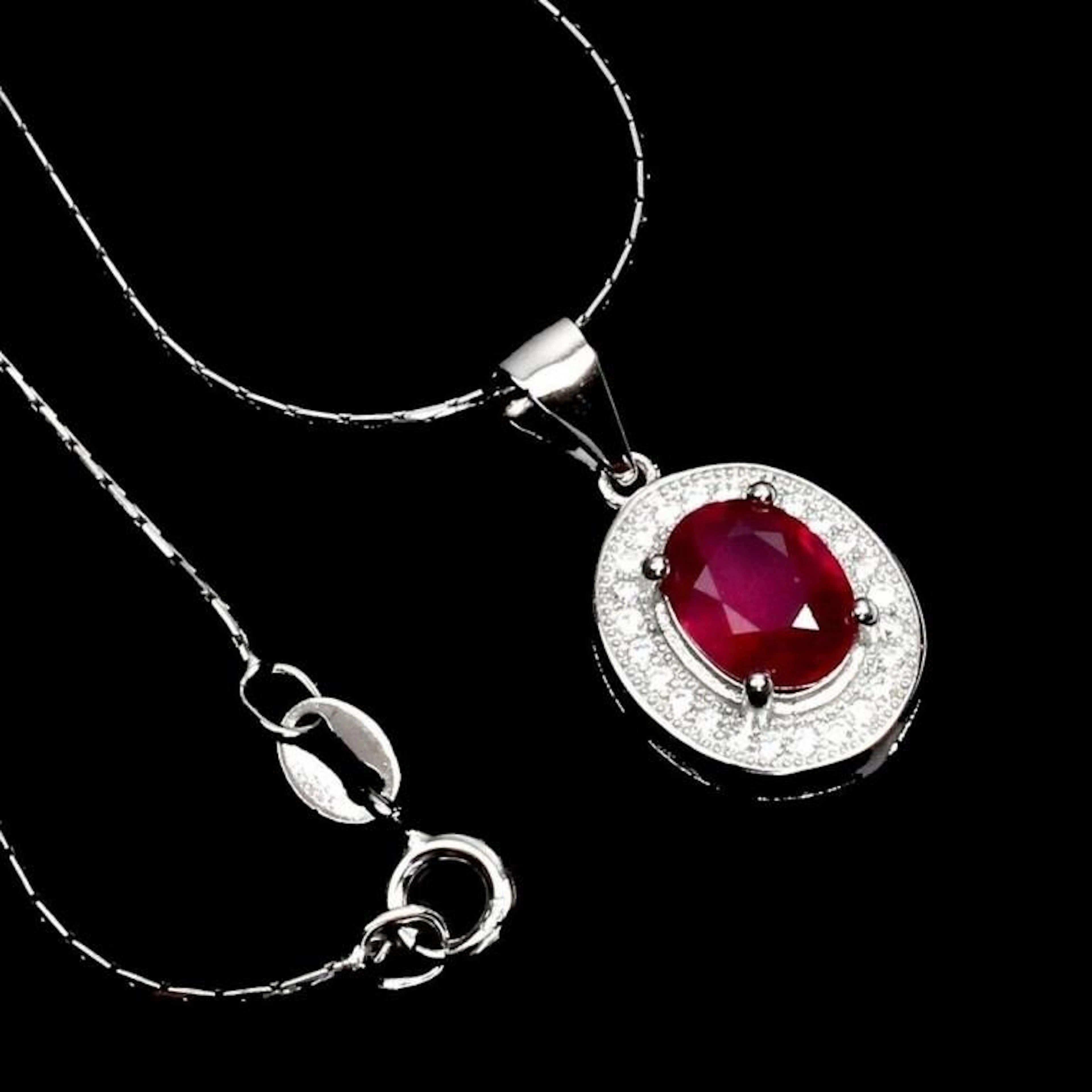 Natural Oval Red Ruby 8x6 MM Pendant/Necklace