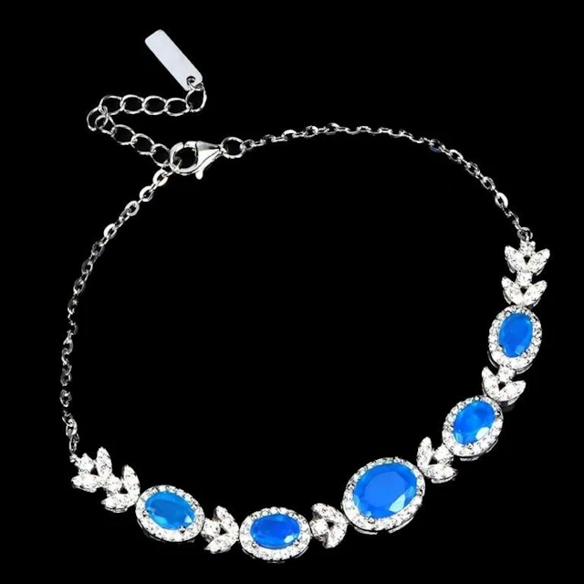 Natural Ethopian Blue Opal Bracelet