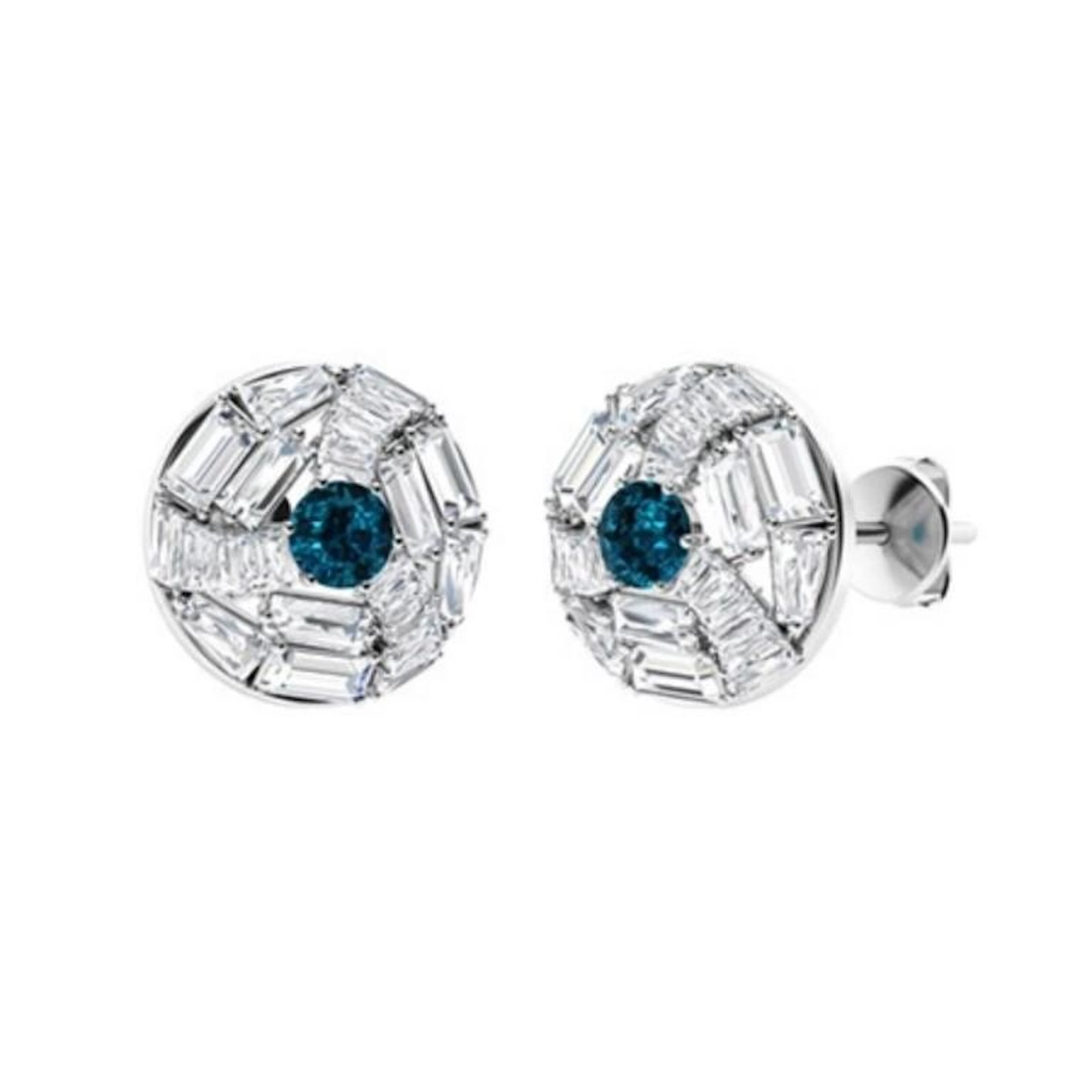 Gold Natural London Topaz Diamonds EarStuds