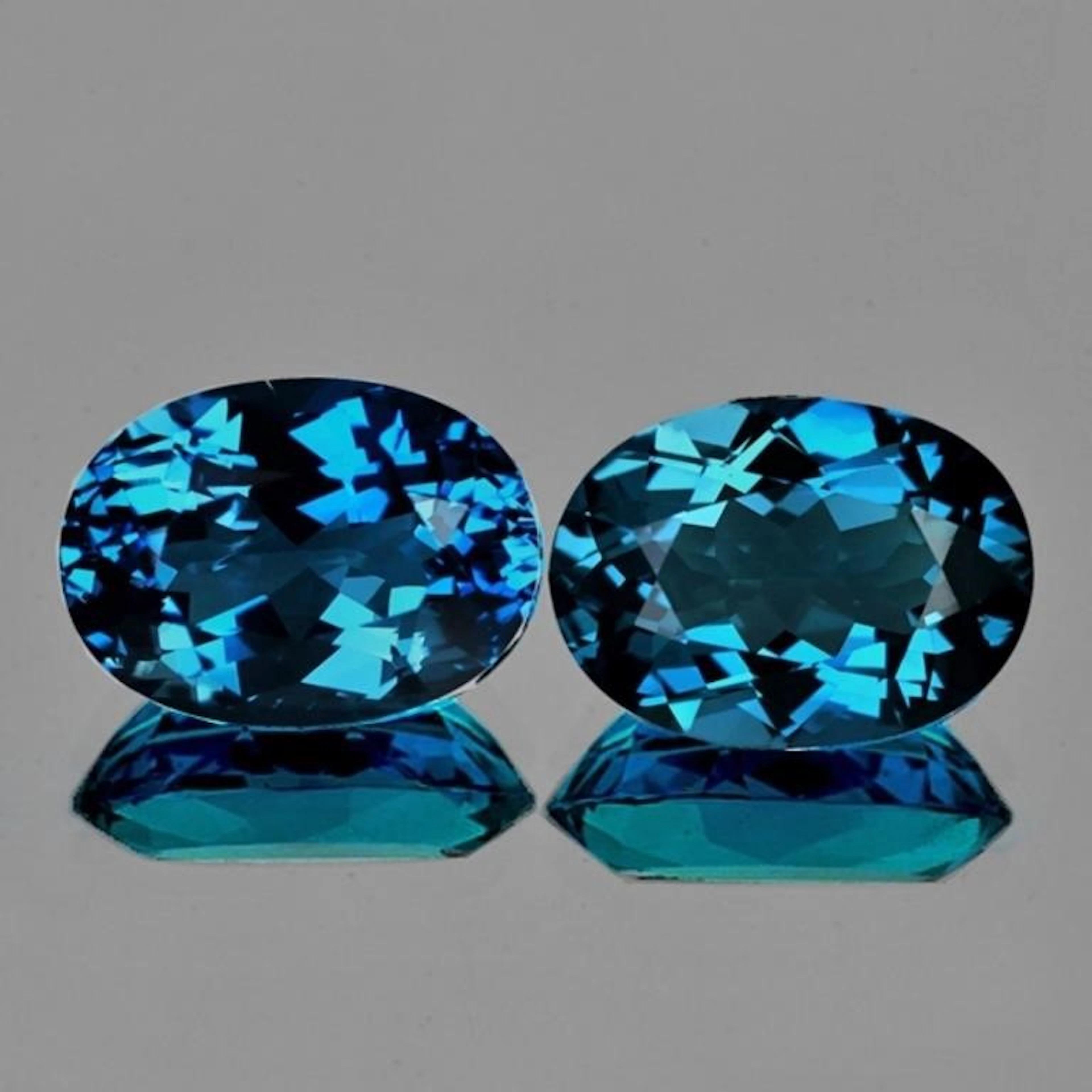 Natural Intense London Blue Topaz Pair {Flawless-V
