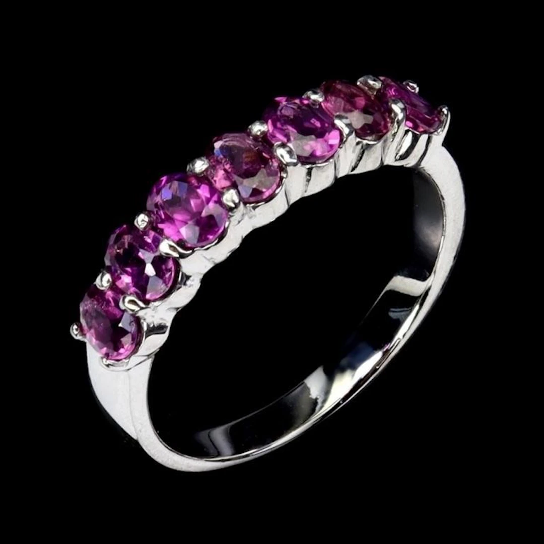 Natural Rhodolite Garnet Ring