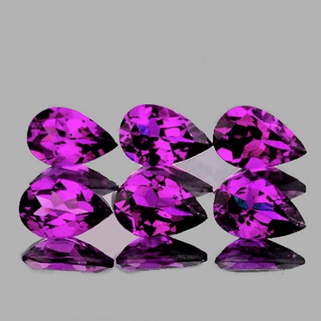 Natural Magenta Purple Rhodolite Garnet 3 Pairs [F