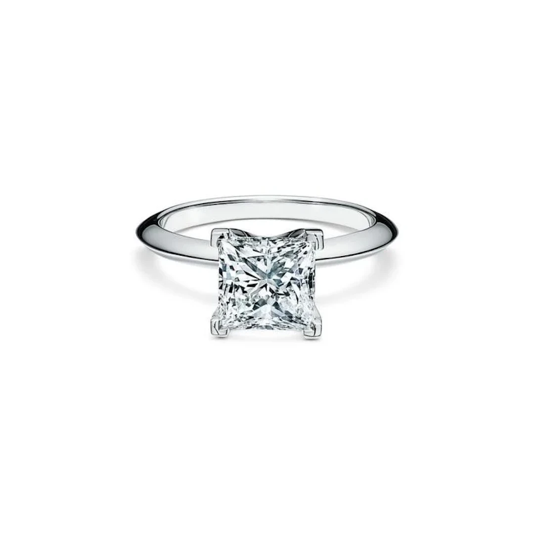 Gold & Lab Princess Diamond 2 Cts Ring - E/VVS