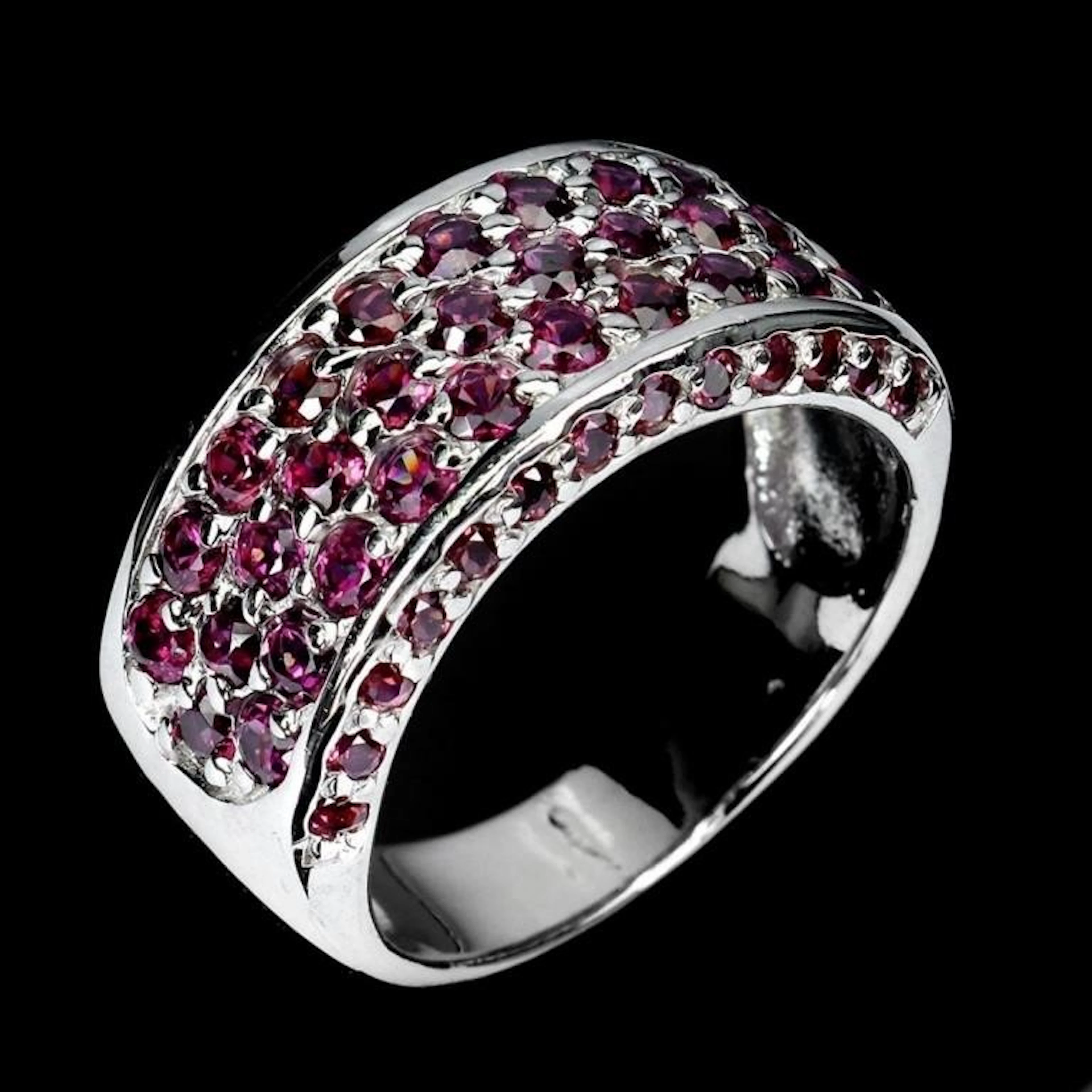 Natural Rhodolite Garnet Ring
