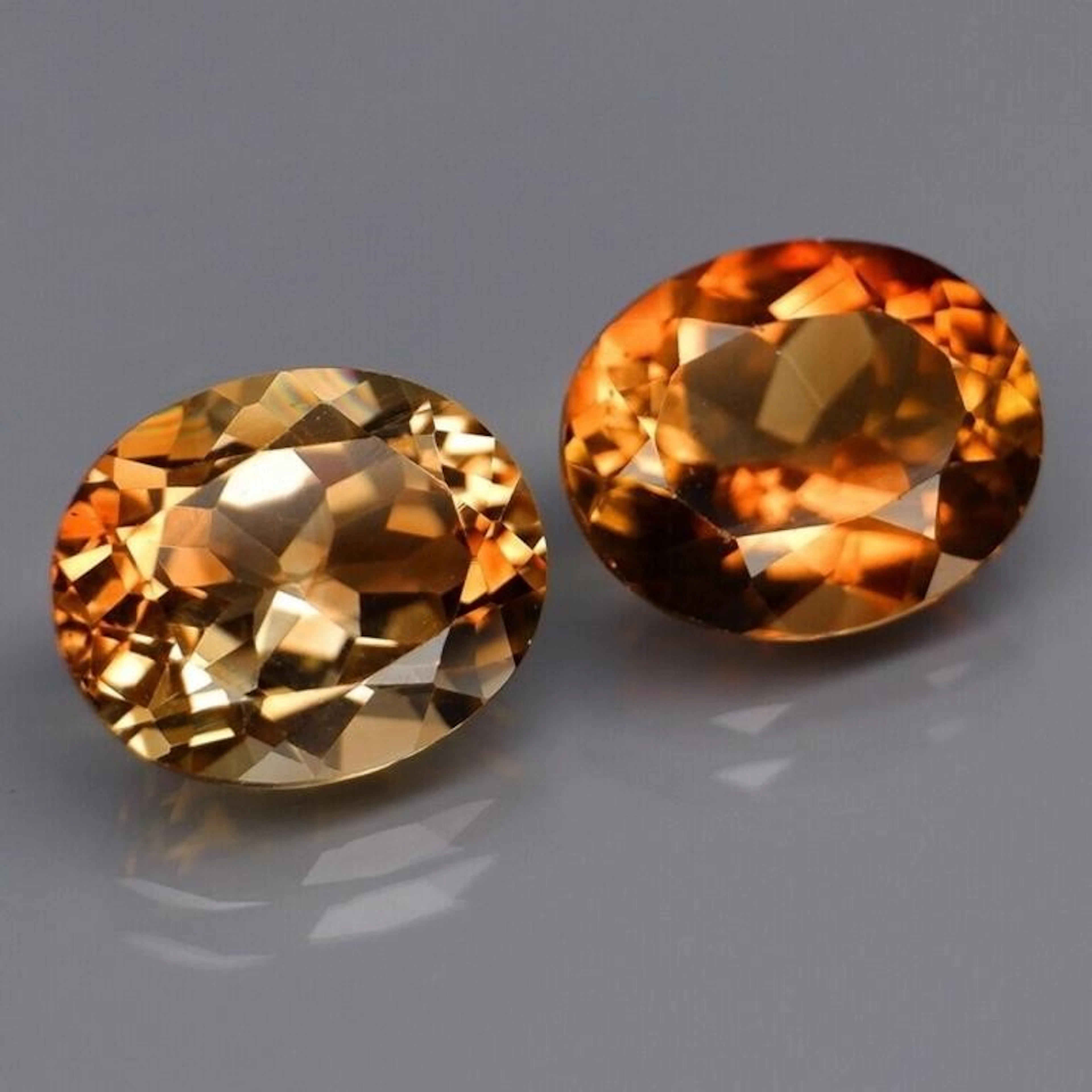 Natural Imperial Champagne Topaz Pair