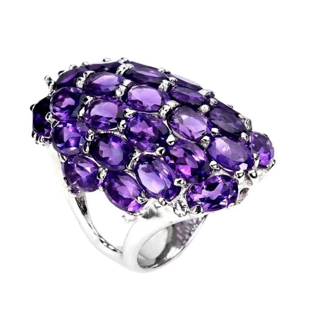 Natural Urguay Purple Amethyst Ring