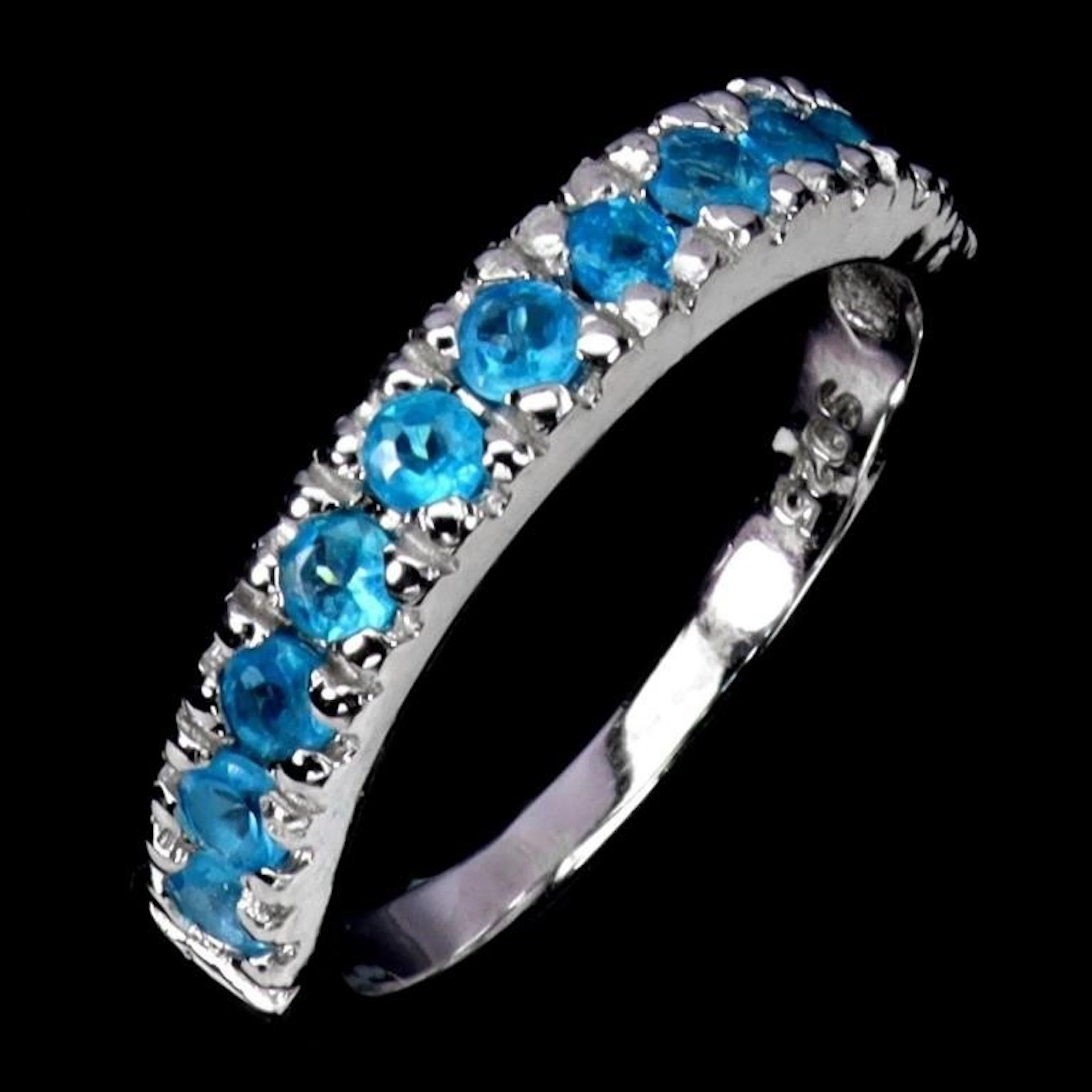 Natural Paraiba Blue Brazil Apatite Ring