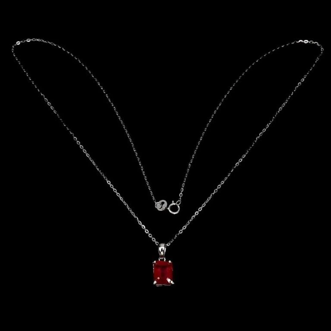 Natural Pigeon Blood Red Octagon Ruby Necklace