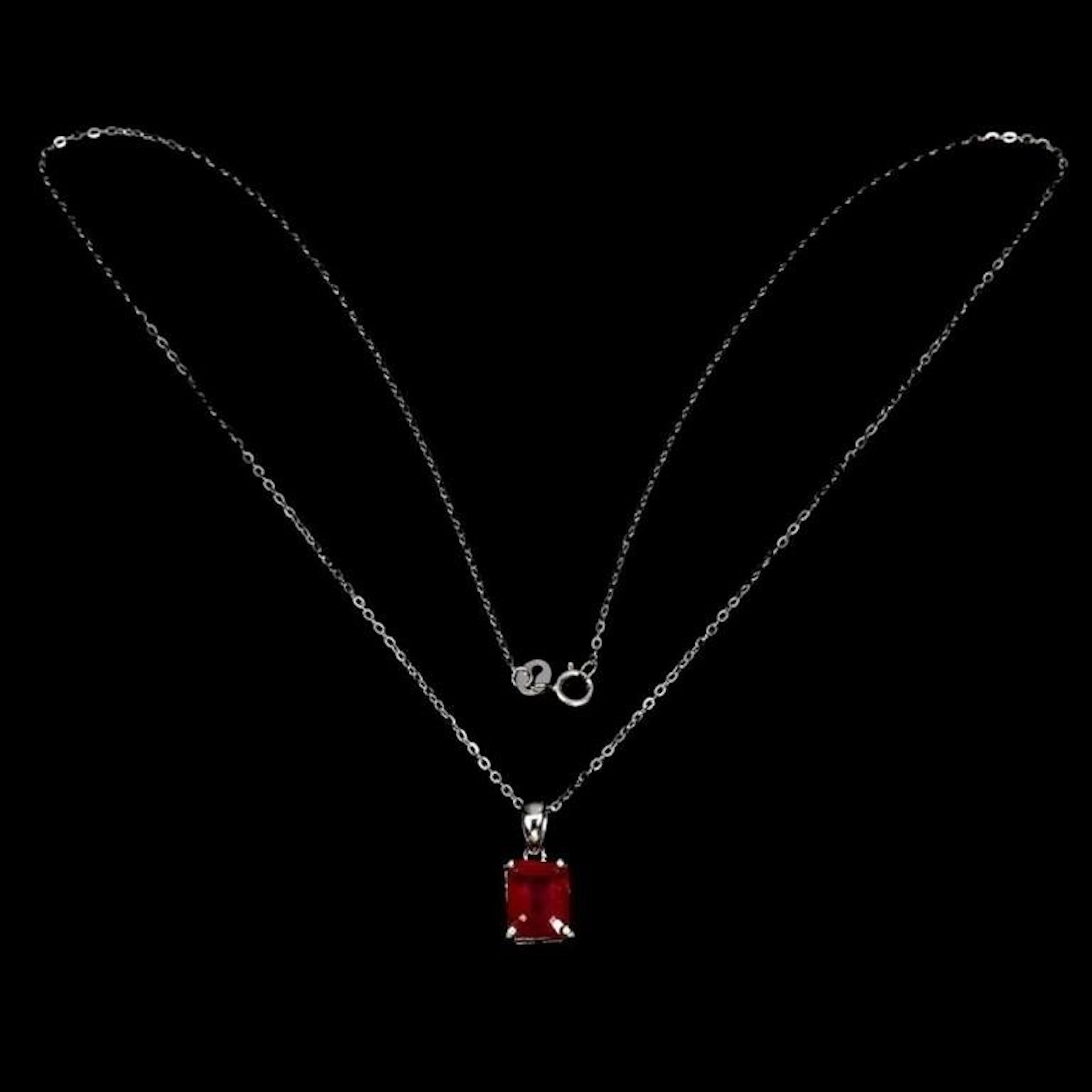 Natural Pigeon Blood Red Octagon Ruby Necklace