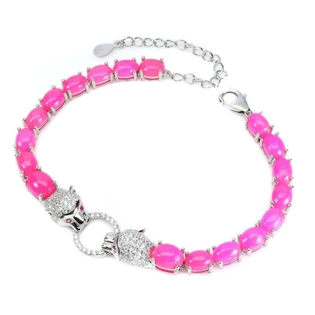 Natural Ethopian Pink Opal Bracelet