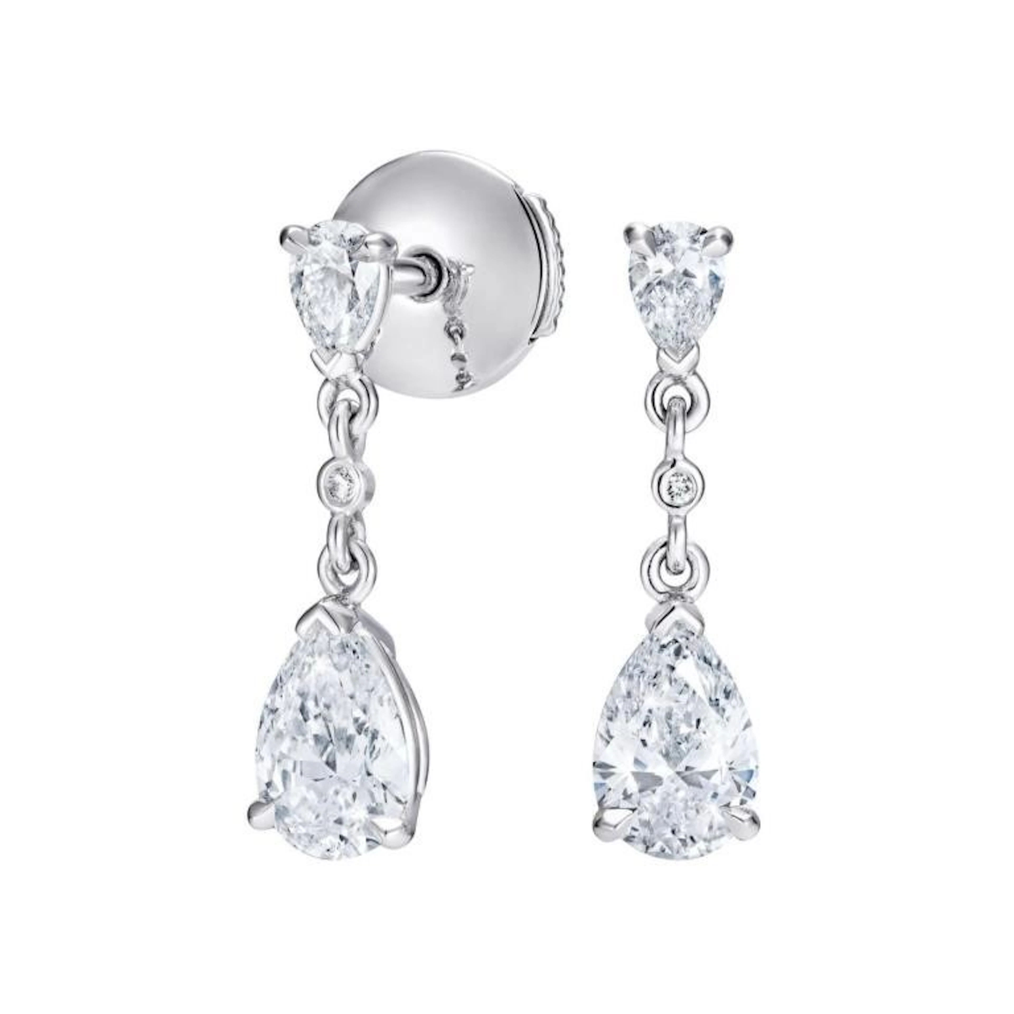 Gold & White Diamond 5.00 Cts Drop Earrings