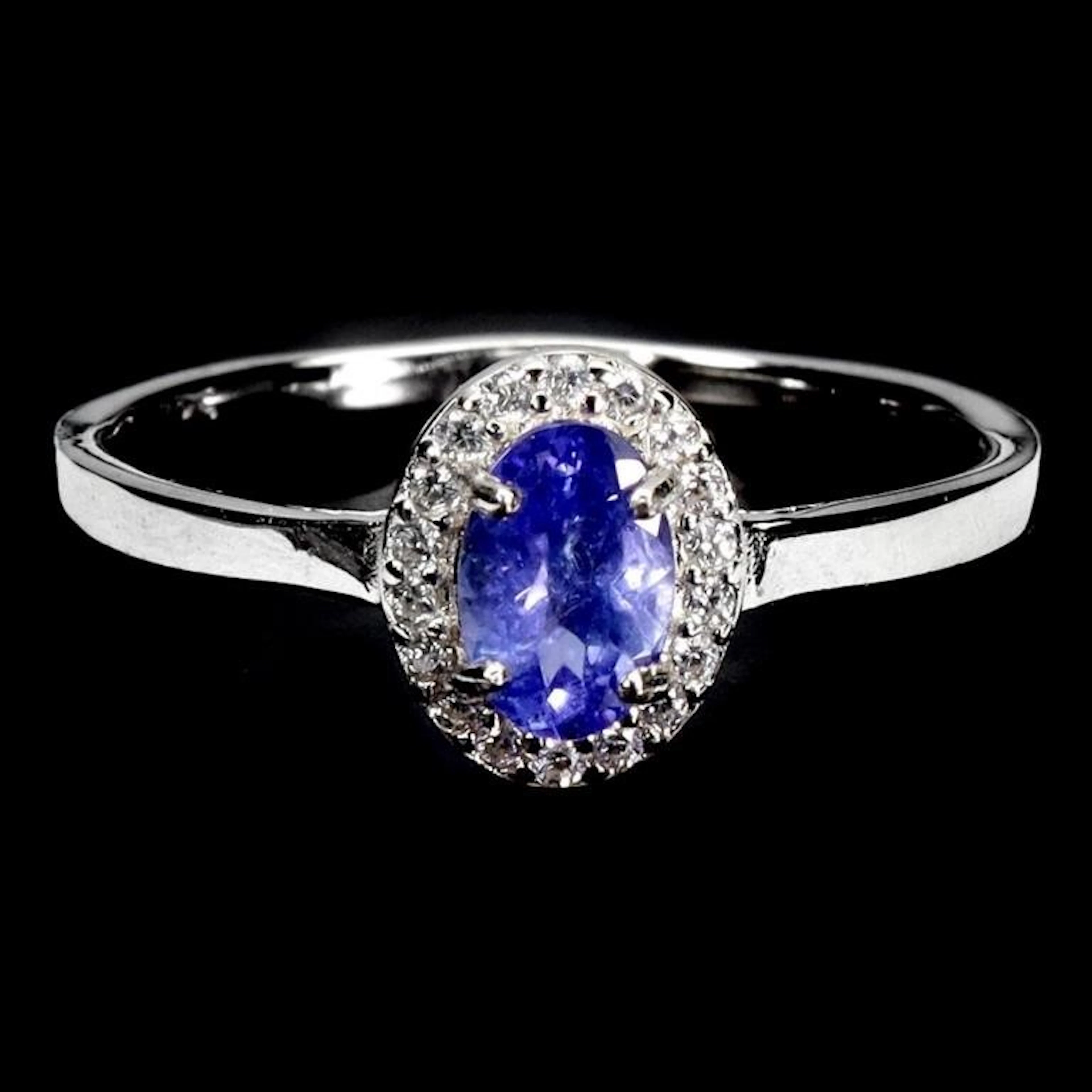 Natural Oval Purple Tanzanite Ring