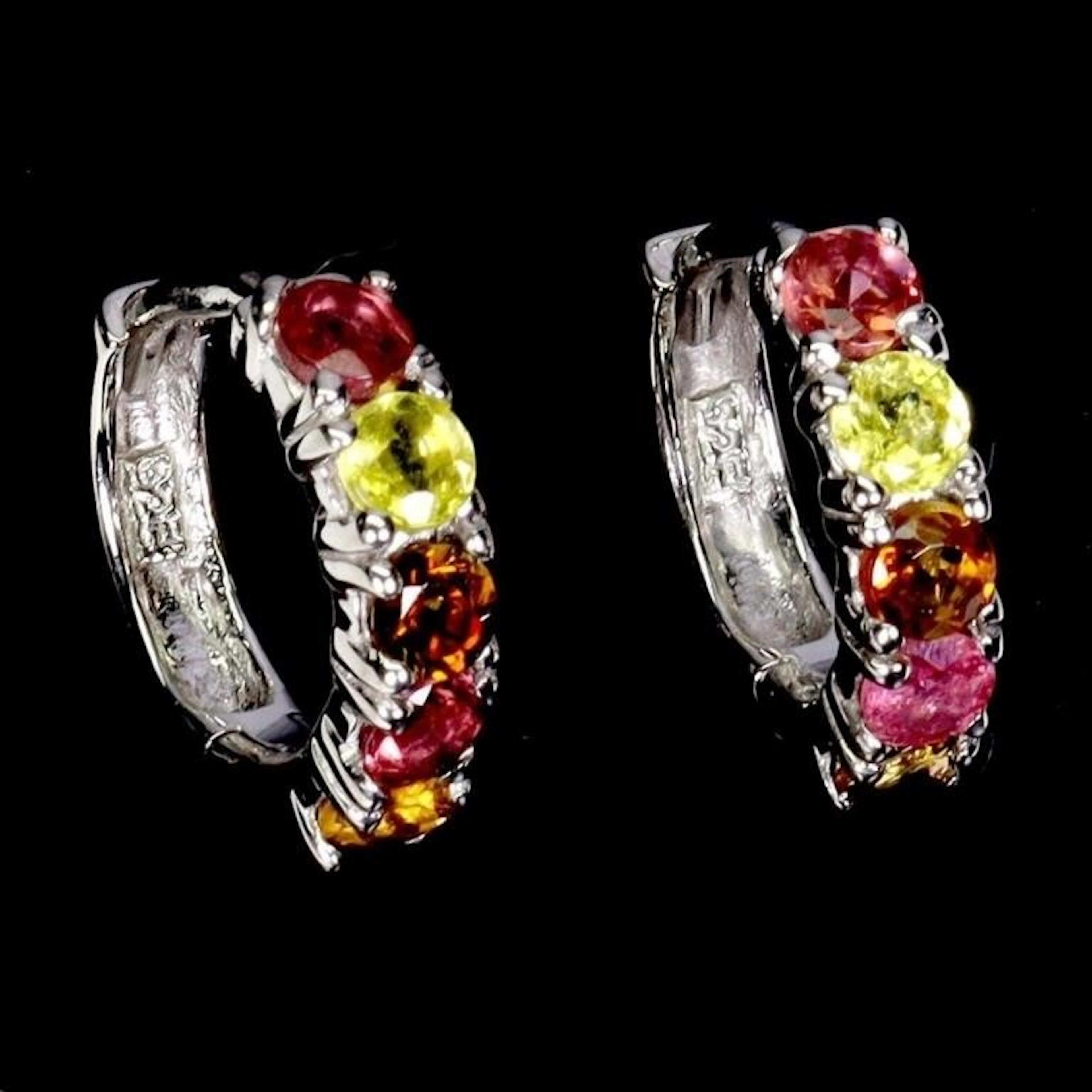 Natural Fancy Colored Tourmaline Earrtings
