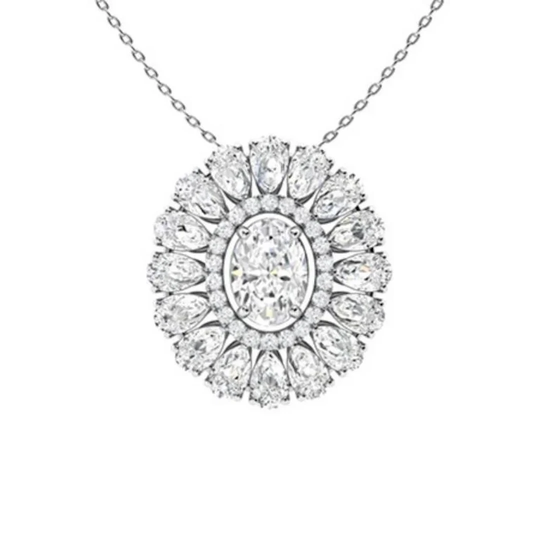 Gold & White Diamonds 3.50 Cts Necklace - E/VVS