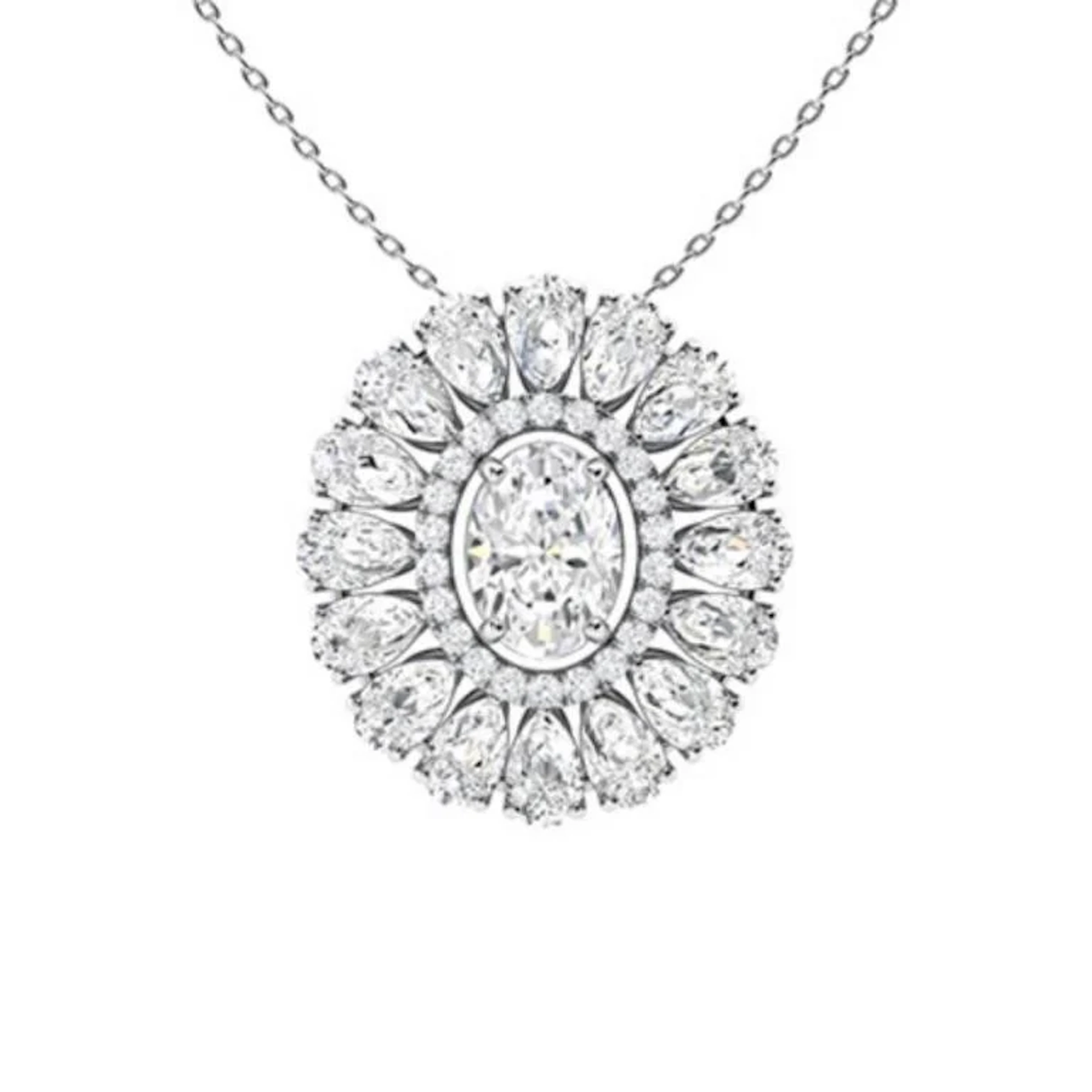 Gold & White Diamonds 3.50 Cts Necklace - E/VVS
