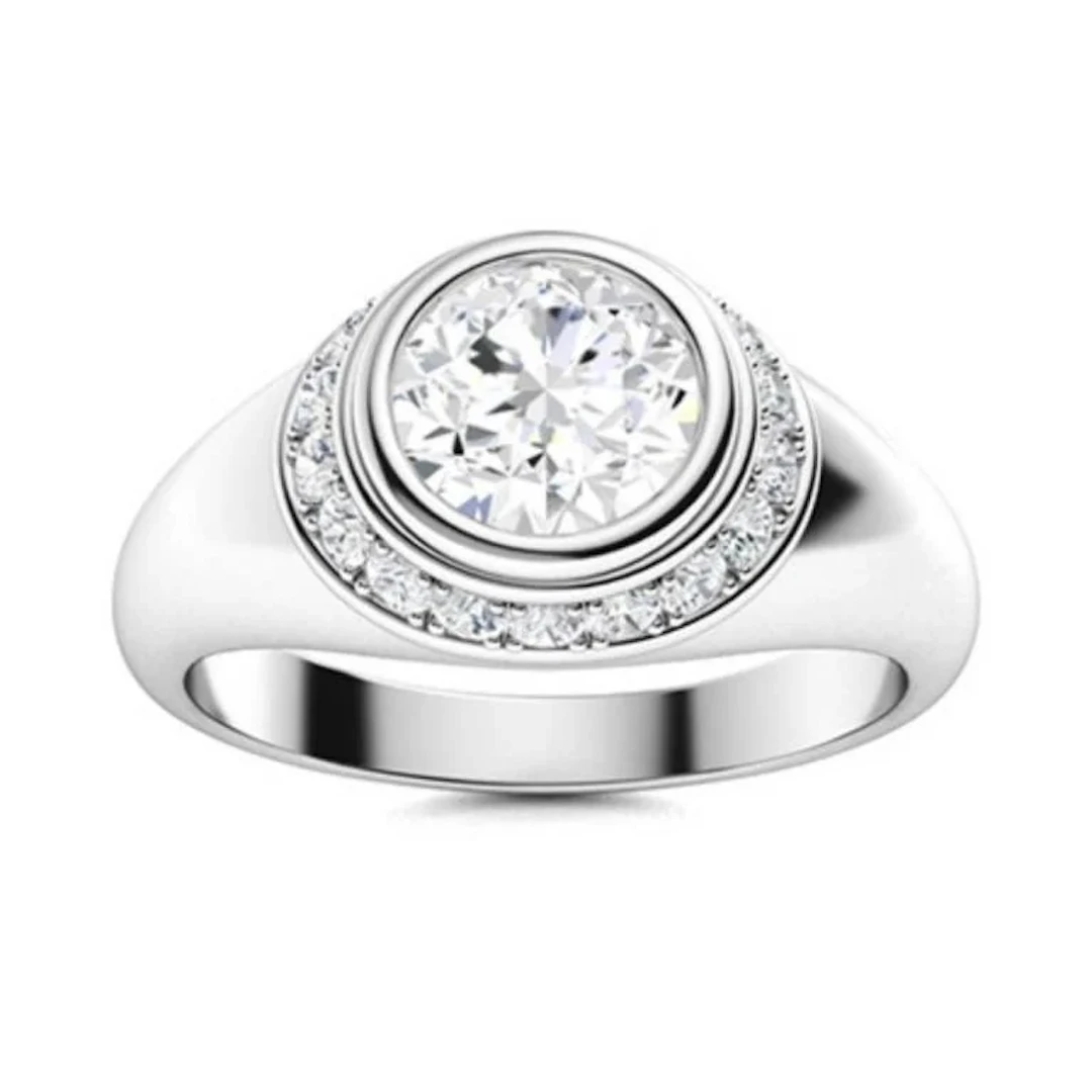 Gold & White Diamond 2.5 Cts Ring - E/VVS