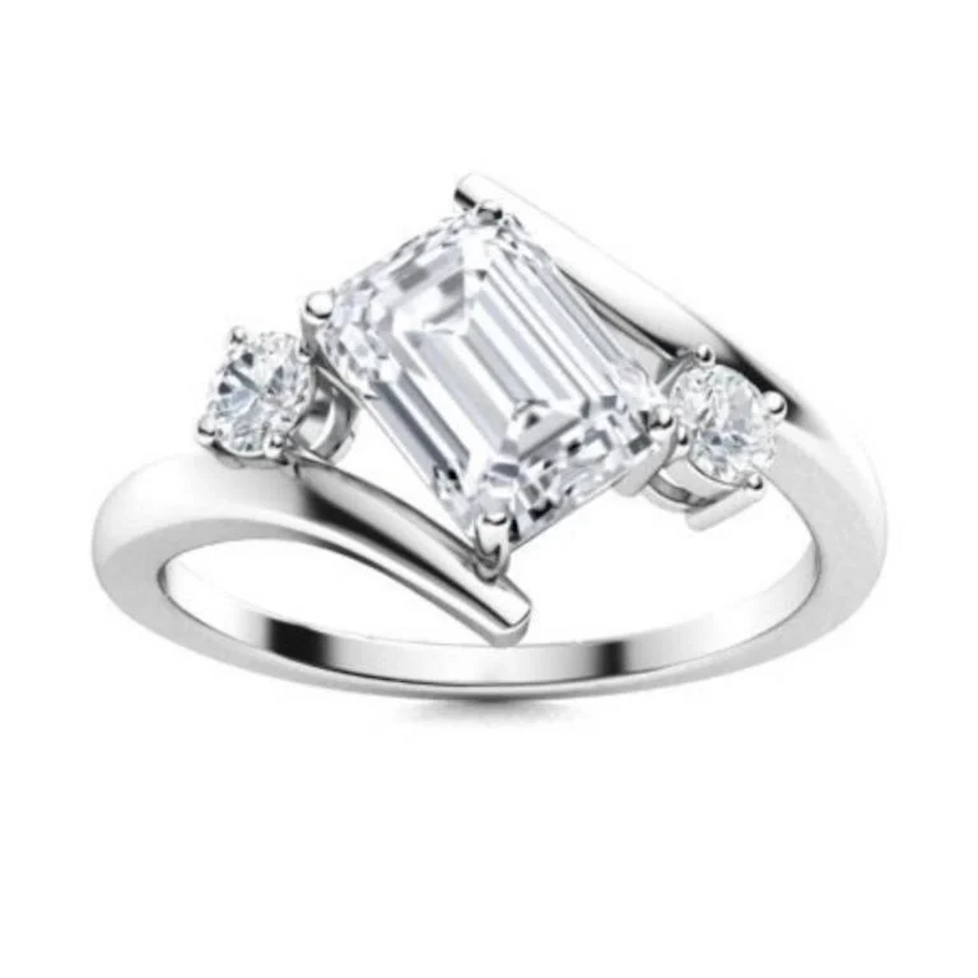 Gold & Brilliant White Diamond 2.50 Cts Ring - E/V