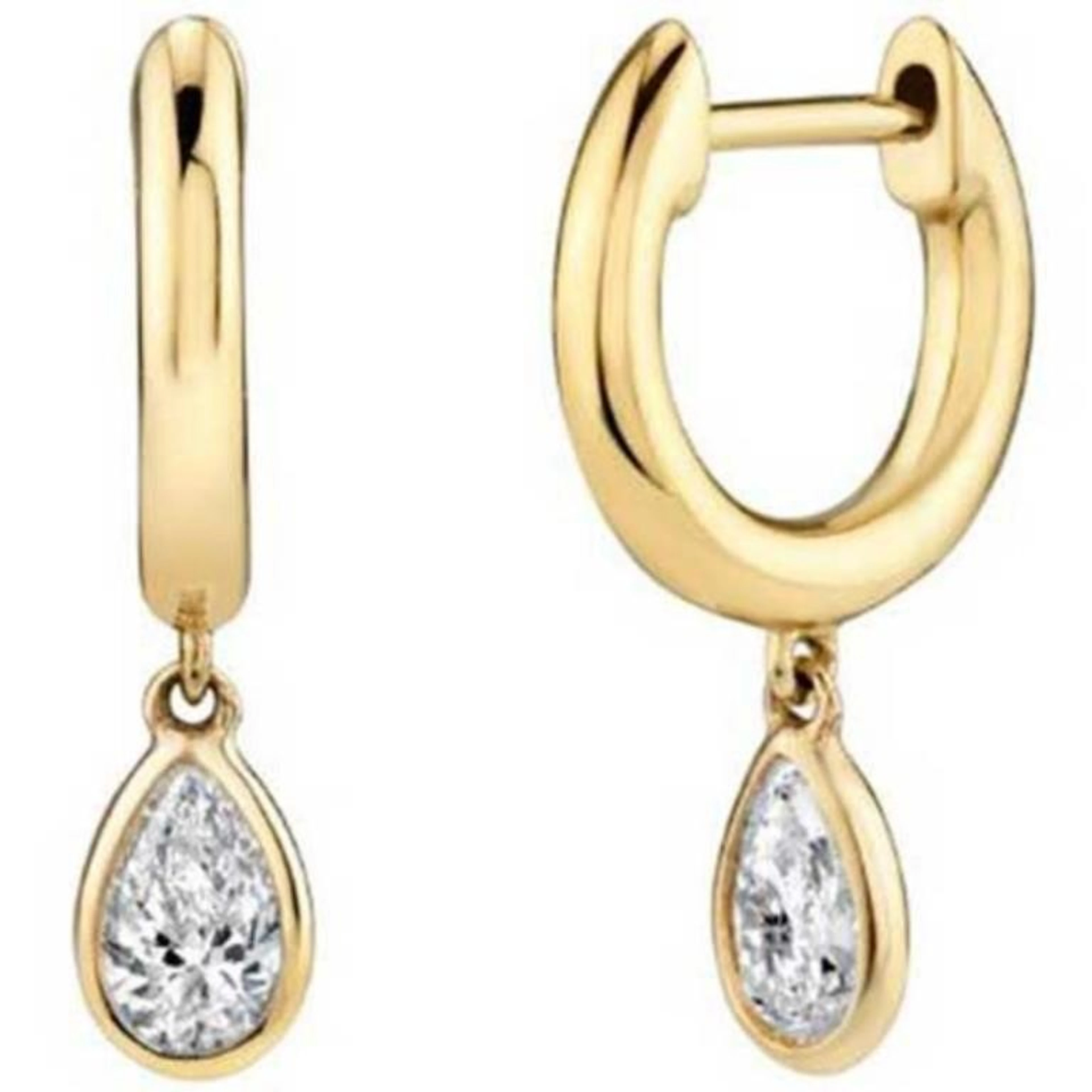 Gold & White Diamond 4.25 Cts Drop Earrings