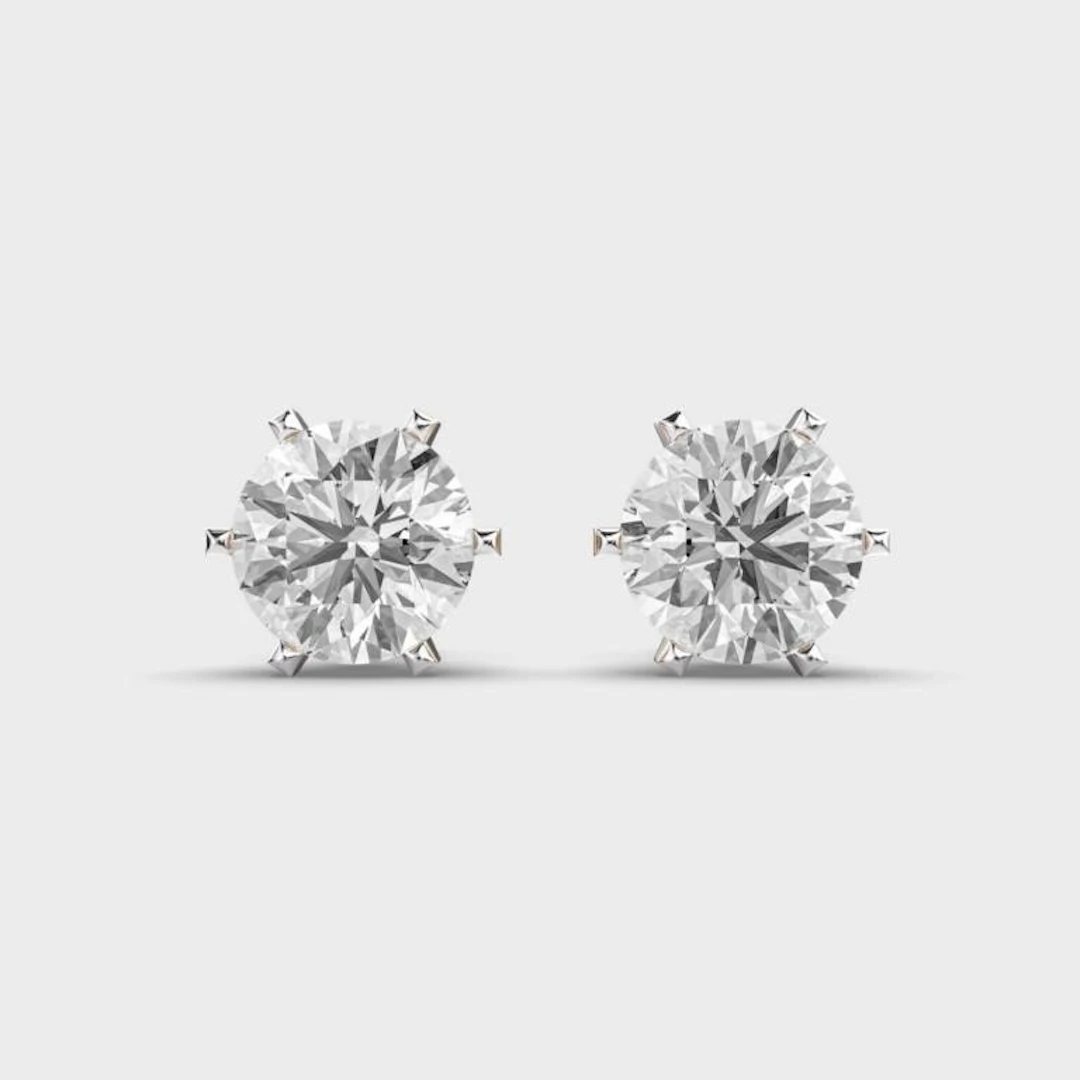 Gold & White Diamonds 5 Cts Ear Studs