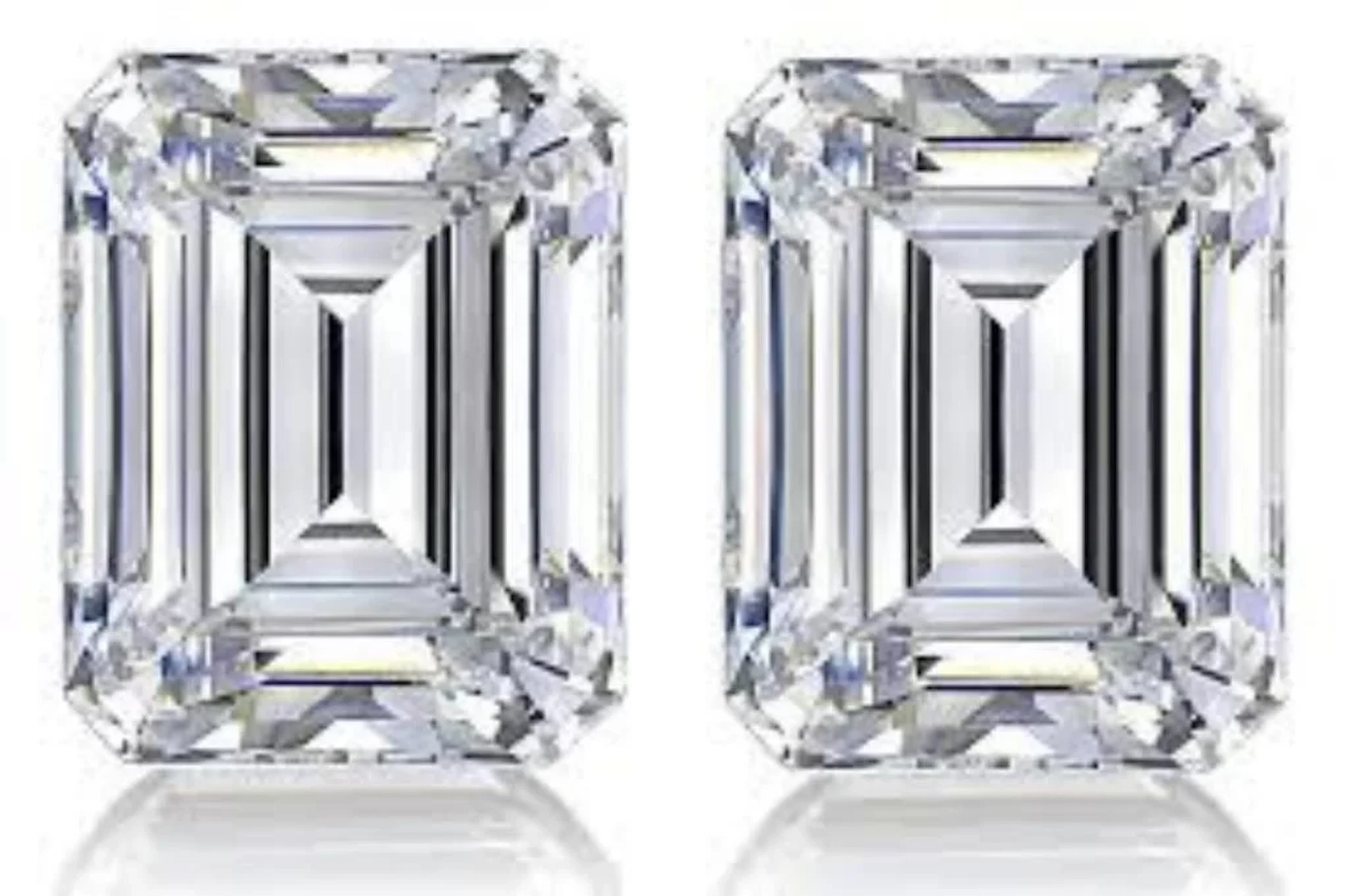 Brilliant White Emerald Cut Diamond Pair 10 Cts -