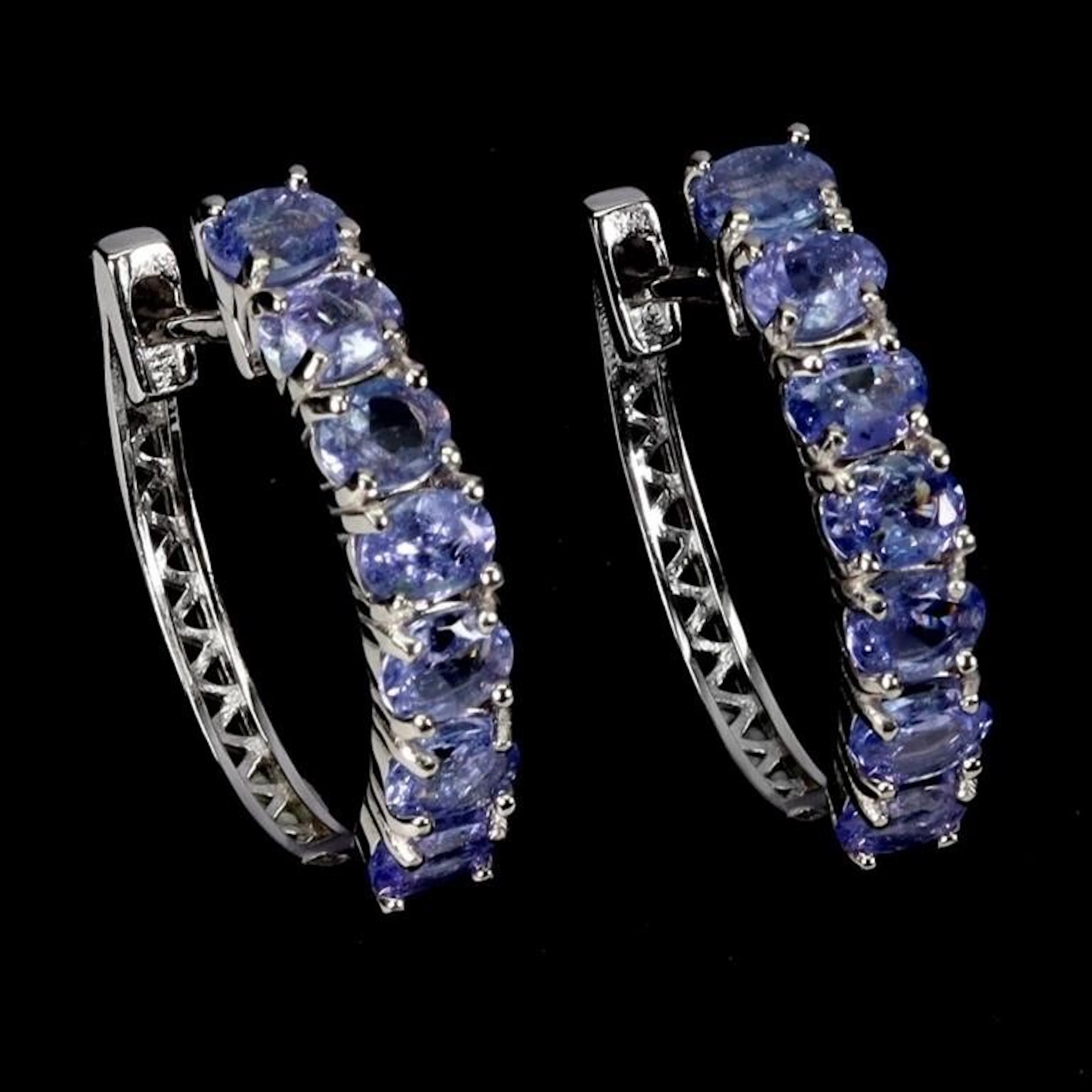 Natural Purple Blue Tanzanite Earrings