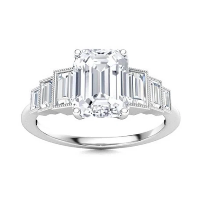 Gold & White Octagon Diamond 5.13 Cts Ring - E/VVS