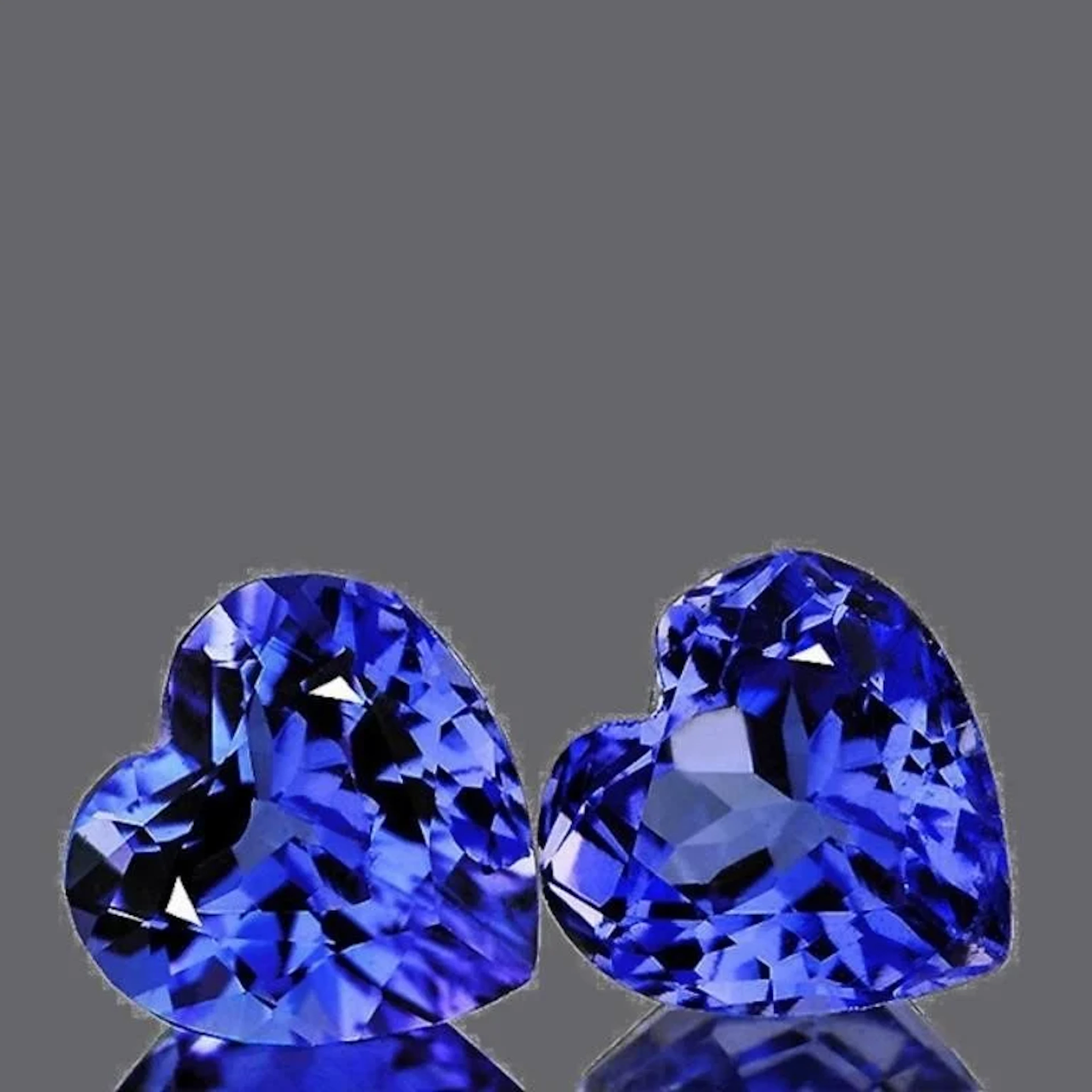 Natural Purple Blue Tanzanite Heart Pair [Flawles