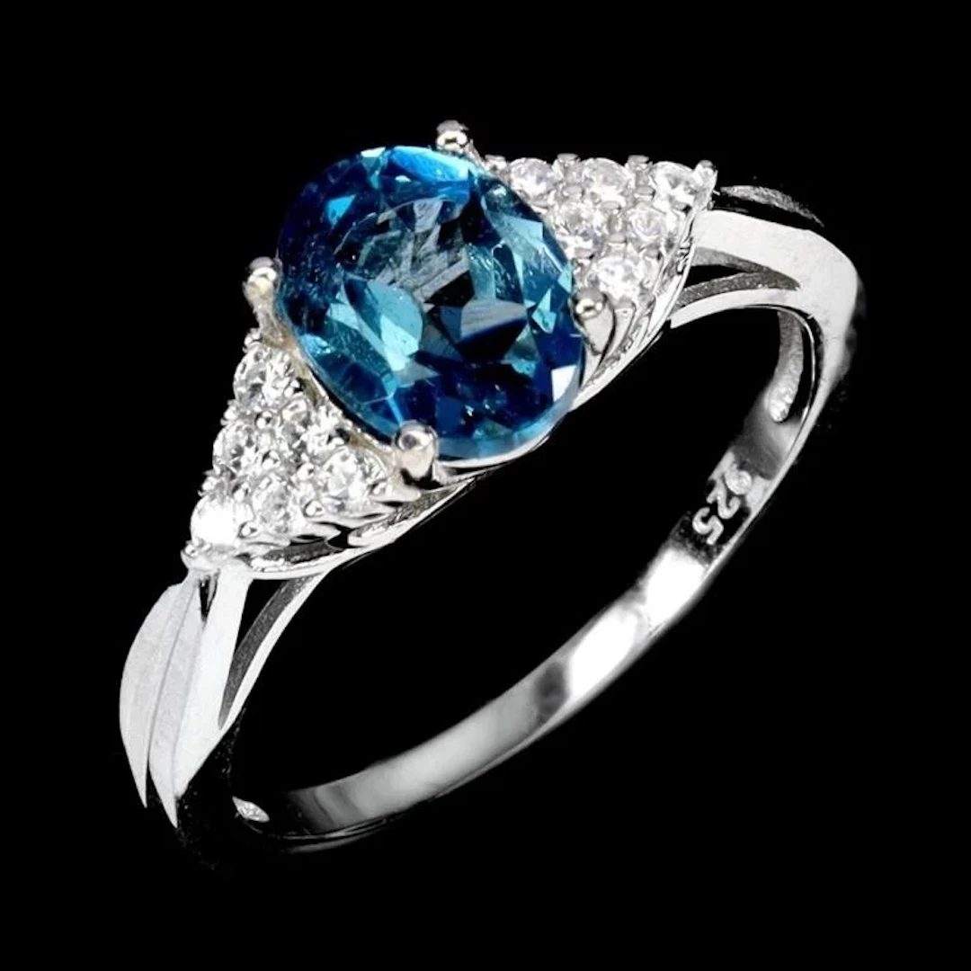 Natural London Blue Topaz Ring