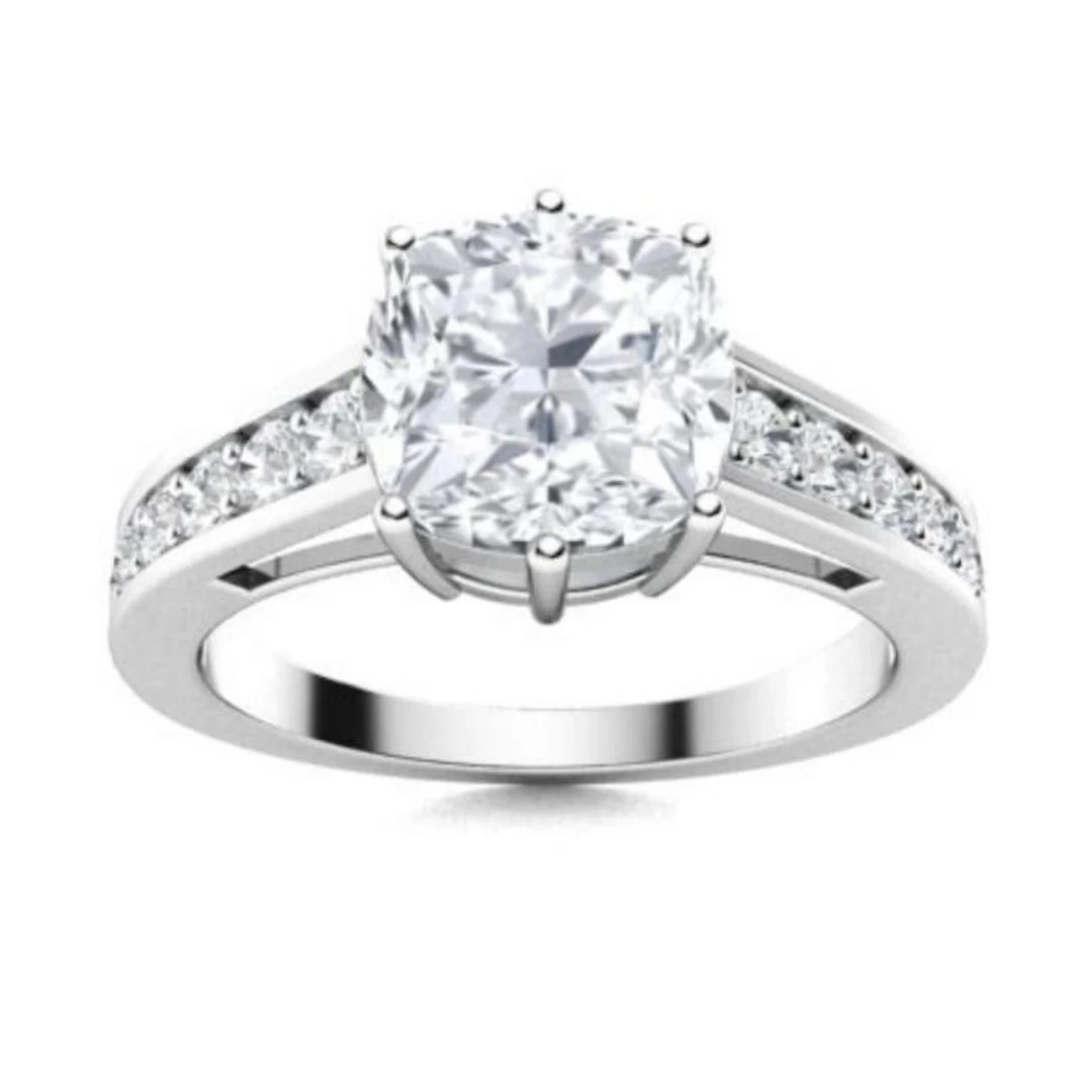 Gold & Brilliant White Diamond 1.50 Cts Ring - E/V