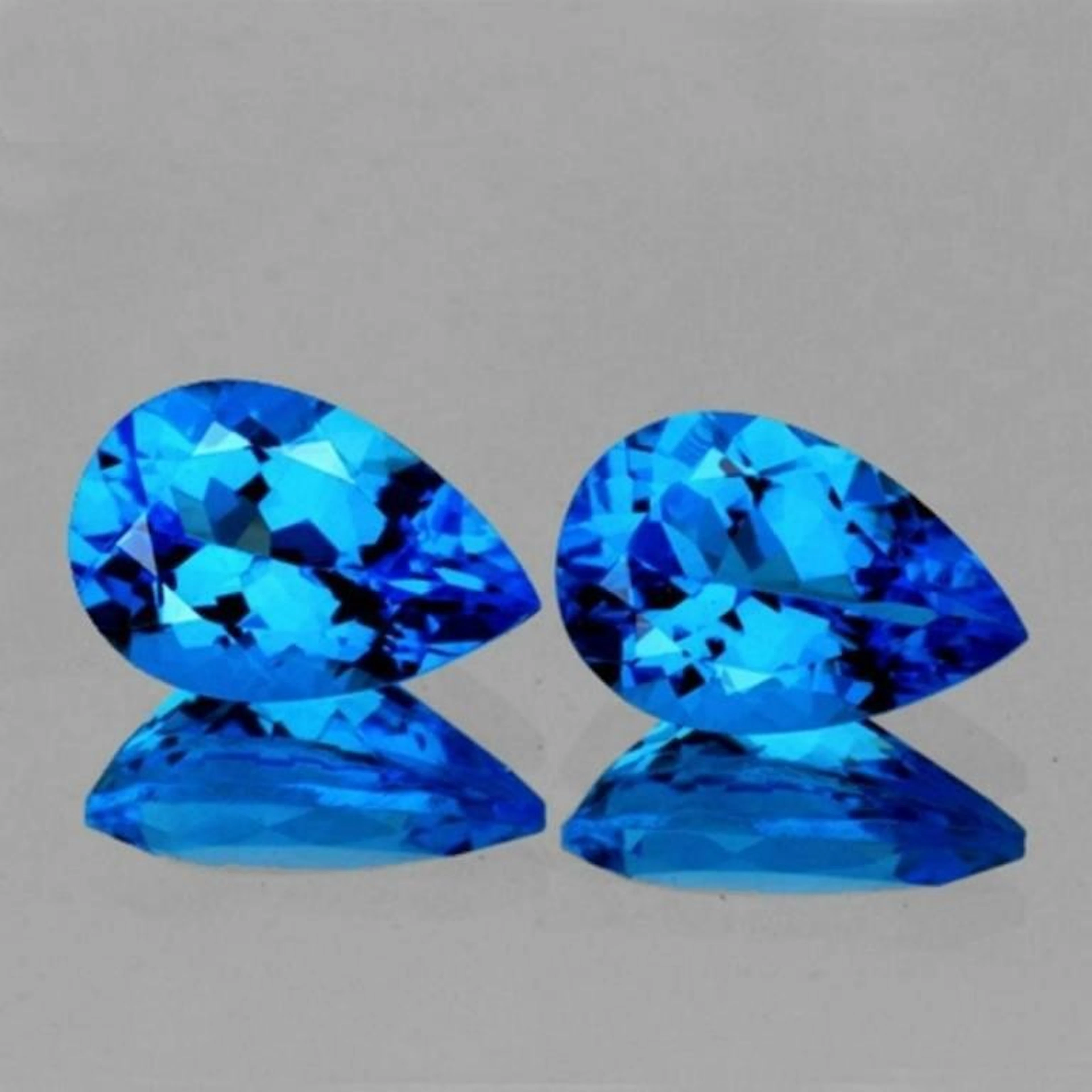 Natural Premium AAA Swiss Blue Topaz Pair 9x6 MM