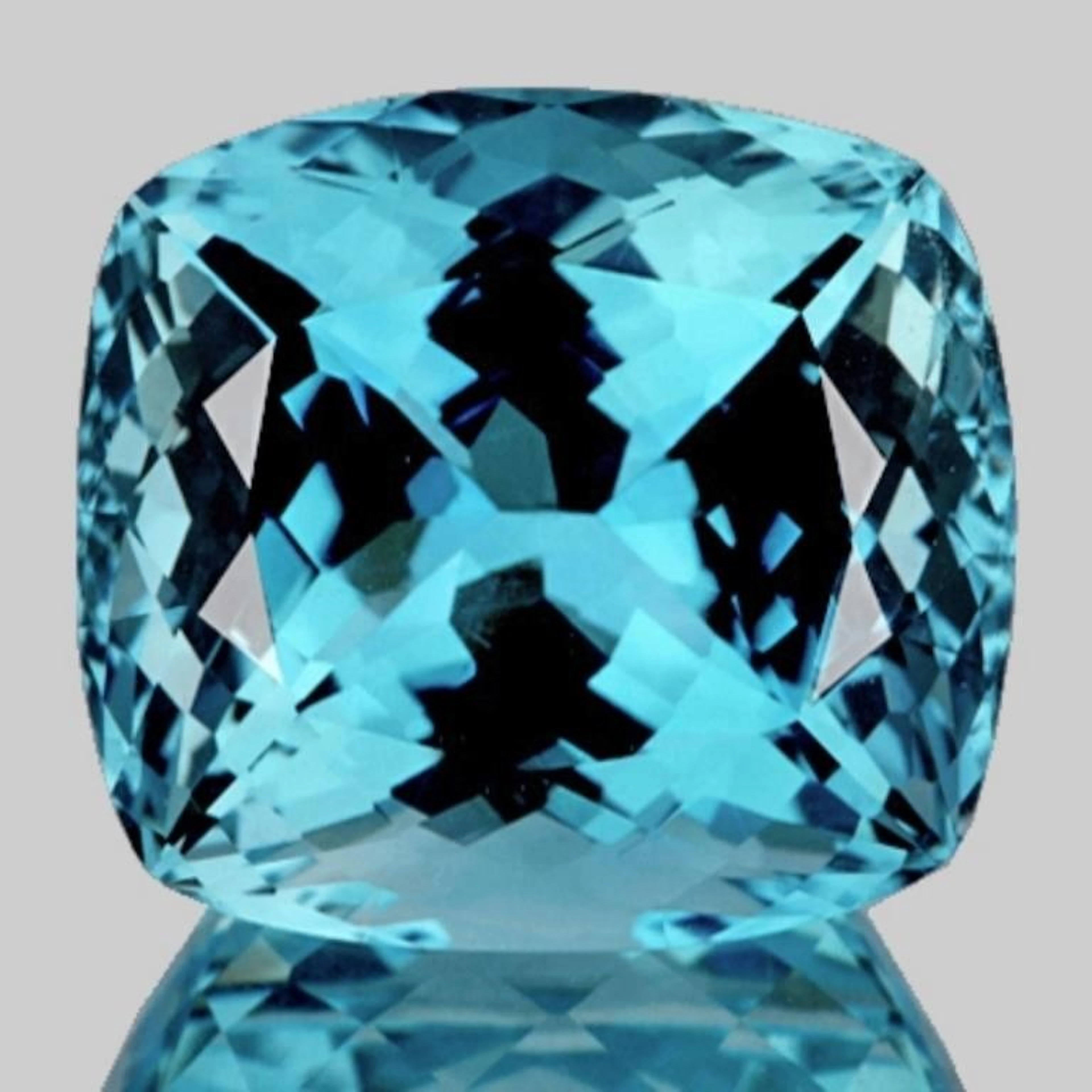 Natural Cushion Sky Blue Topaz {Flawless-VVS1}