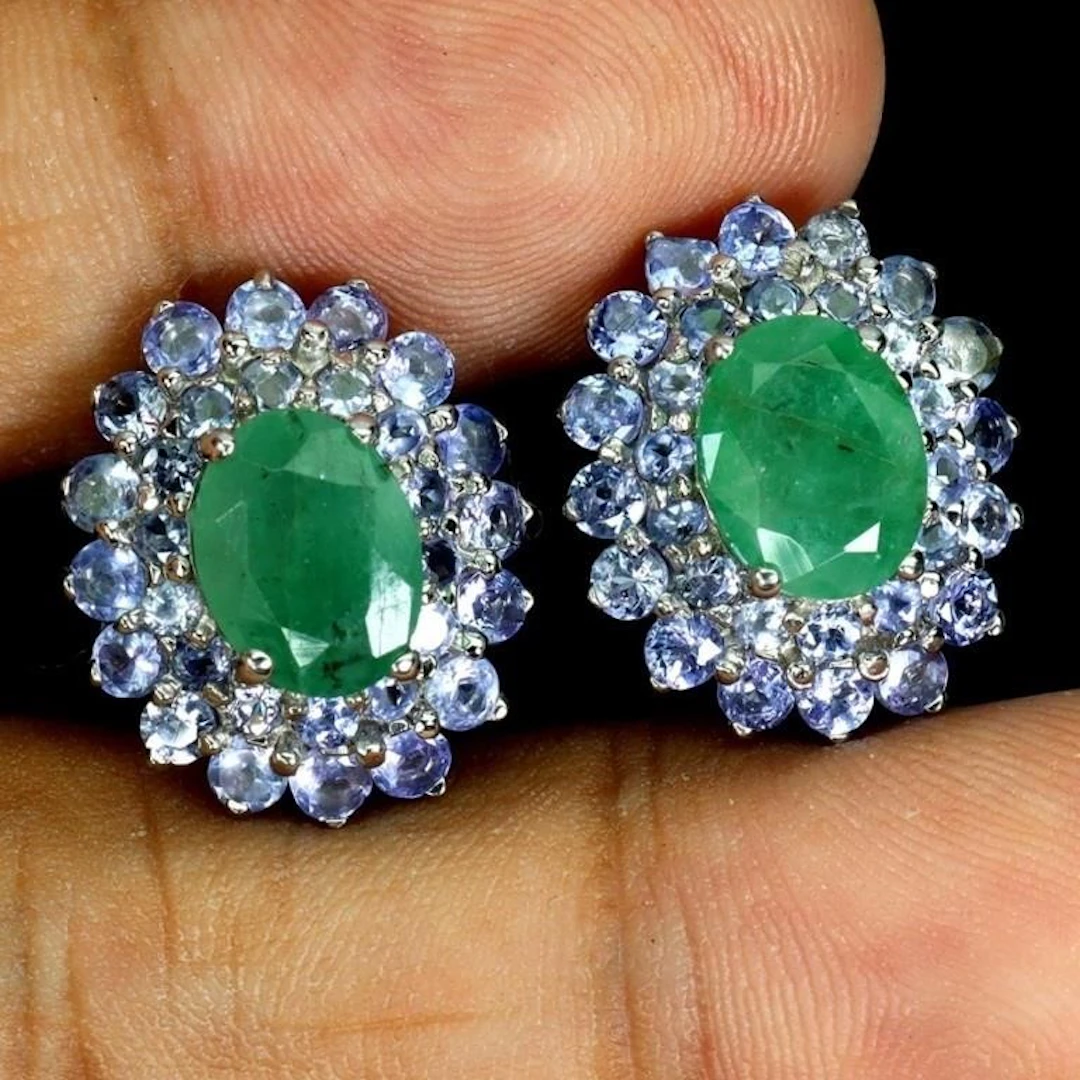 Natural Brazil Emerald Earrings