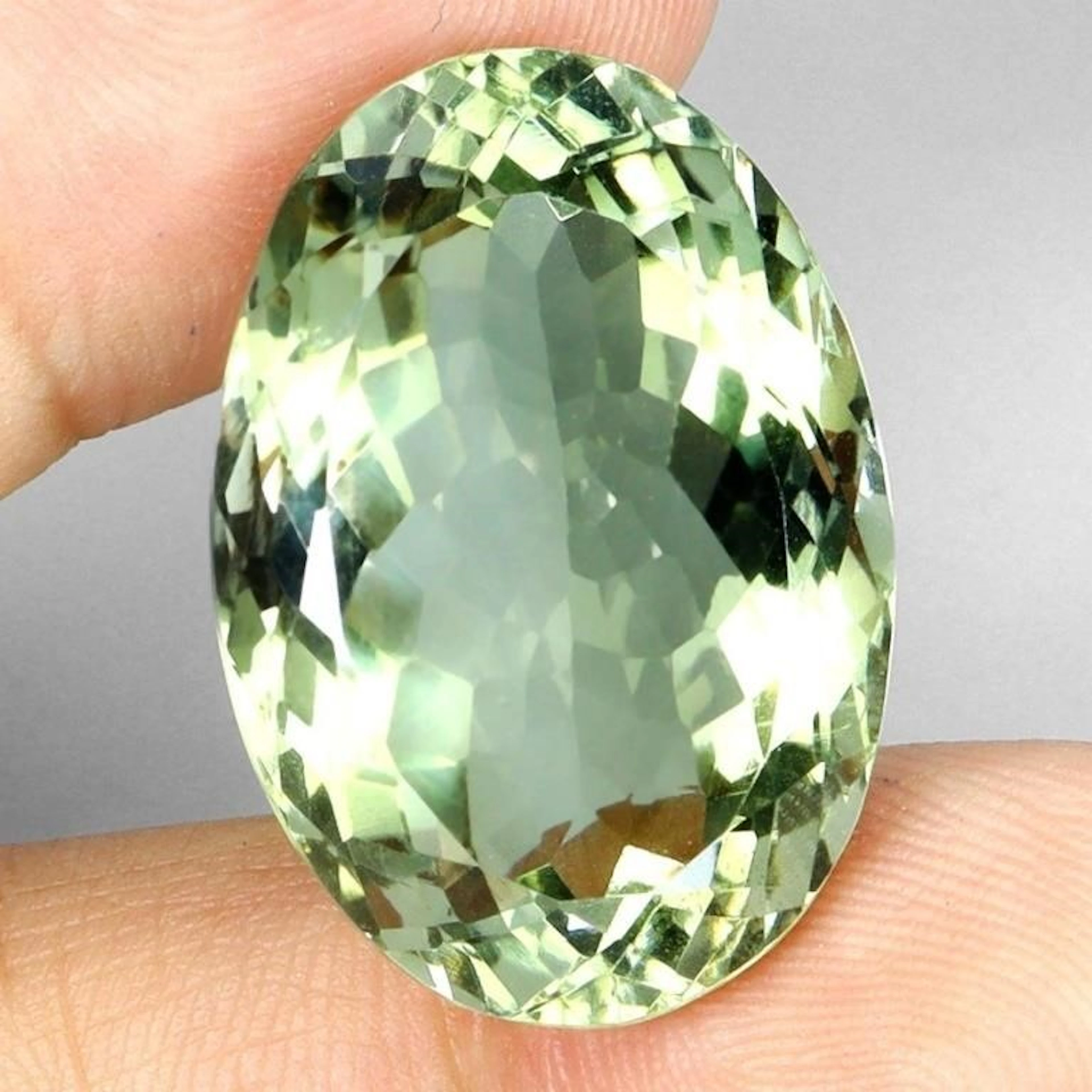 Natural Light Green Tea Color Amethyst