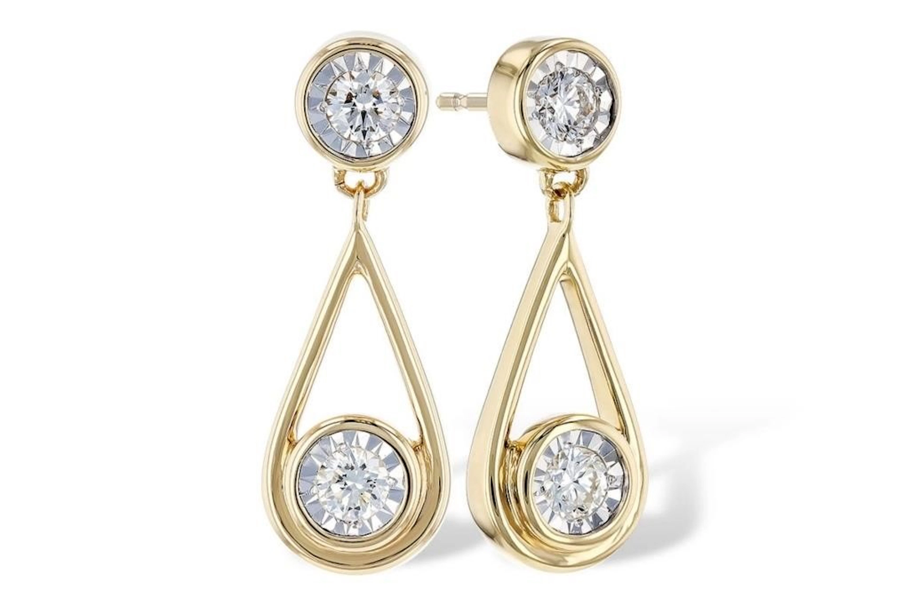 Gold & White Diamonds 2.50 Cts Ear Studs
