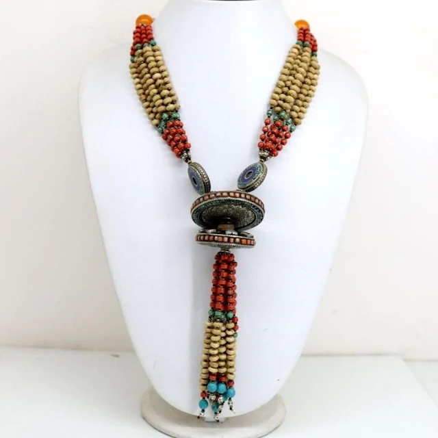 Tibet Natural Stone Tribal Queen Royal Necklace