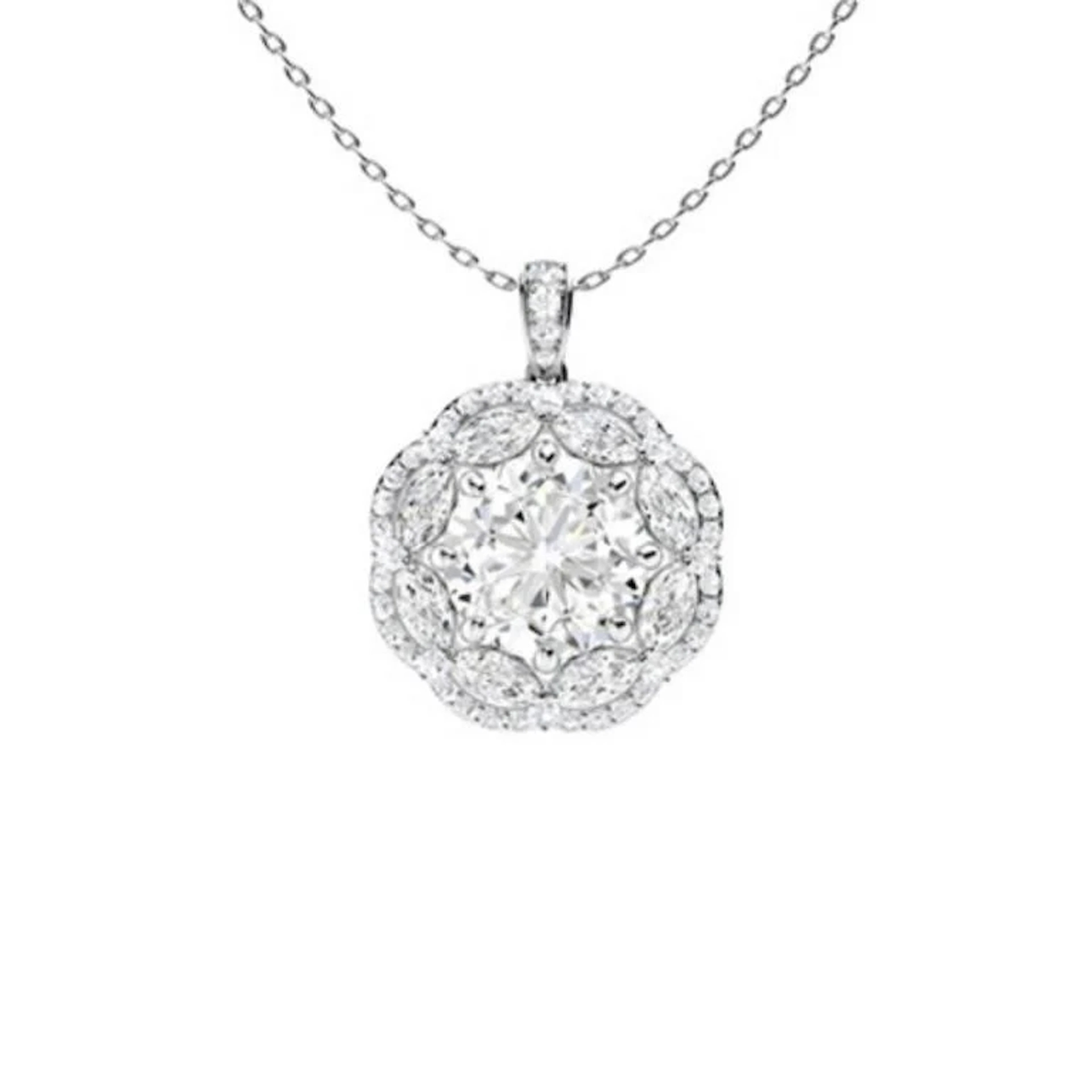 Gold & White Diamonds 4 Cts Necklace - E/VVS