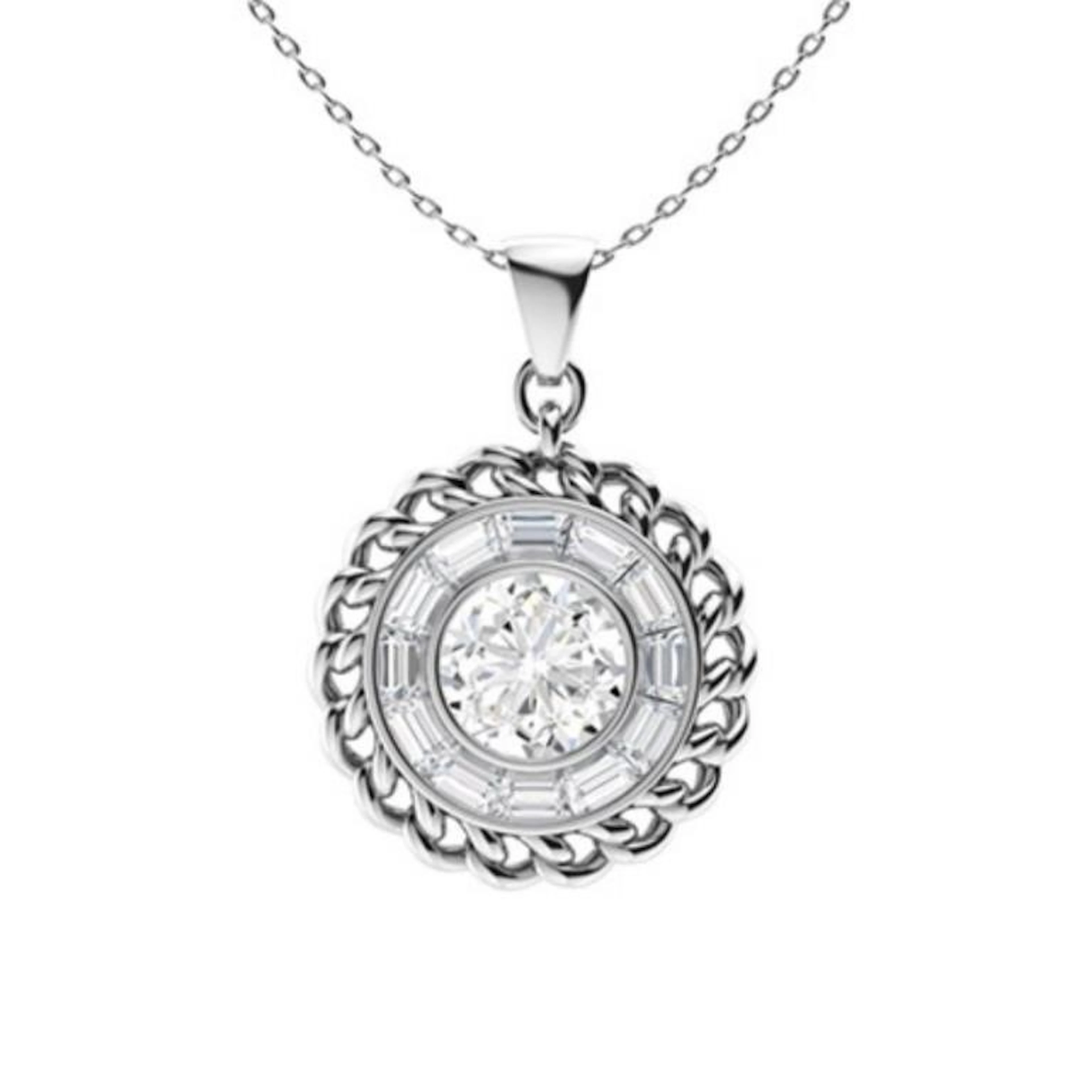 Gold & White Diamonds 3 Cts Necklace - E/VVS