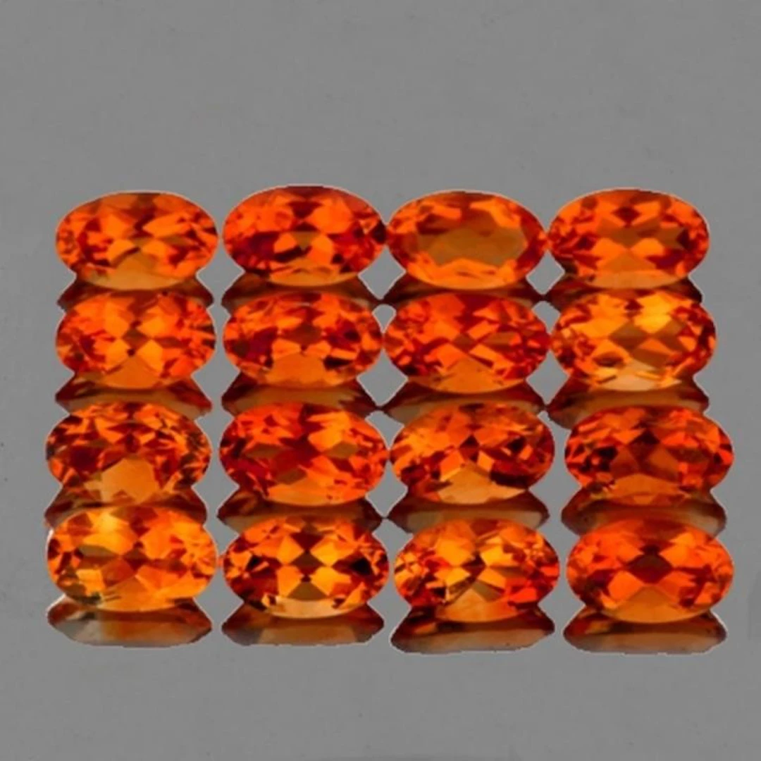 Natural Madeira Orange Citrine 16 Pcs [Flawless-VV