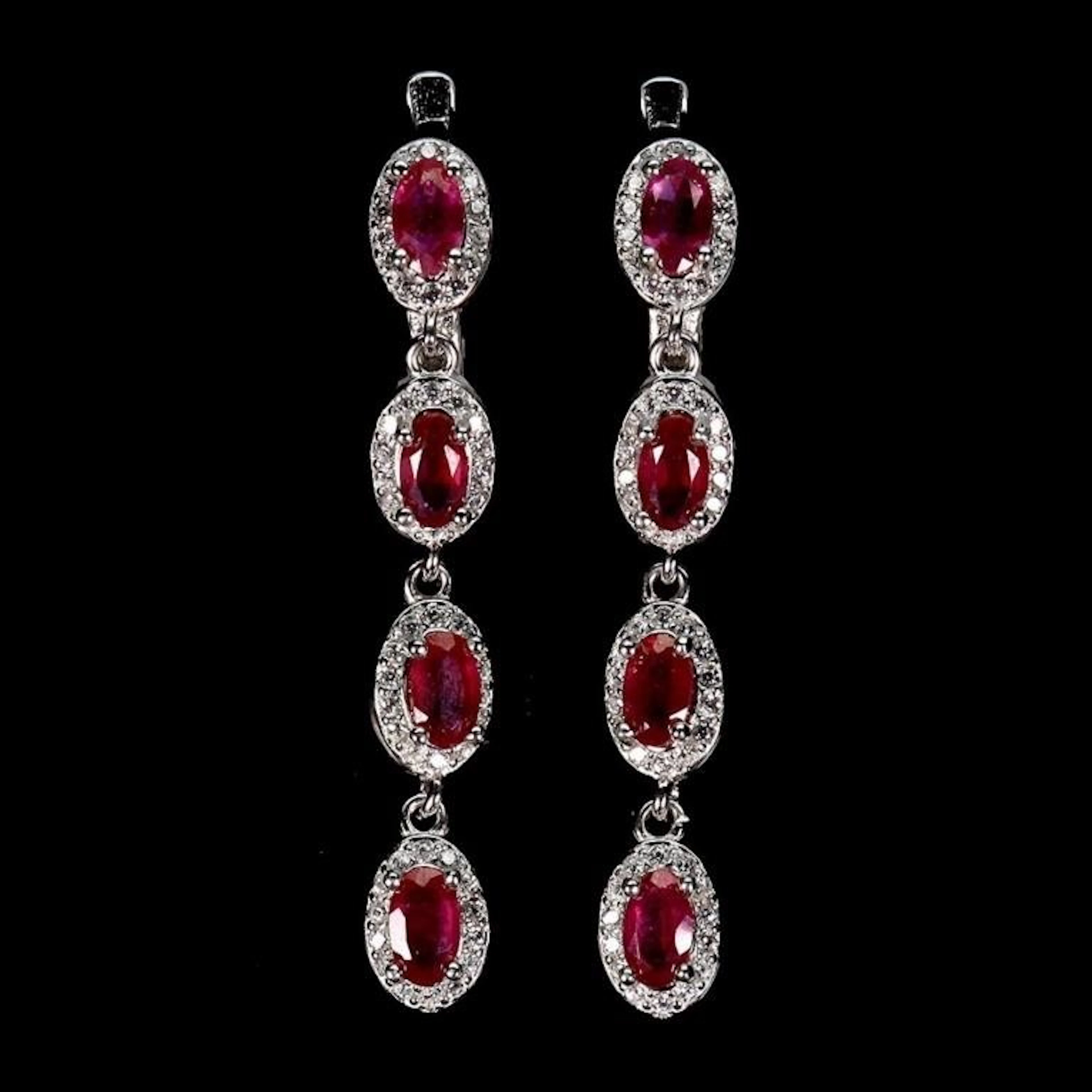 Natural Pigeon Blood Red Ruby Earrings